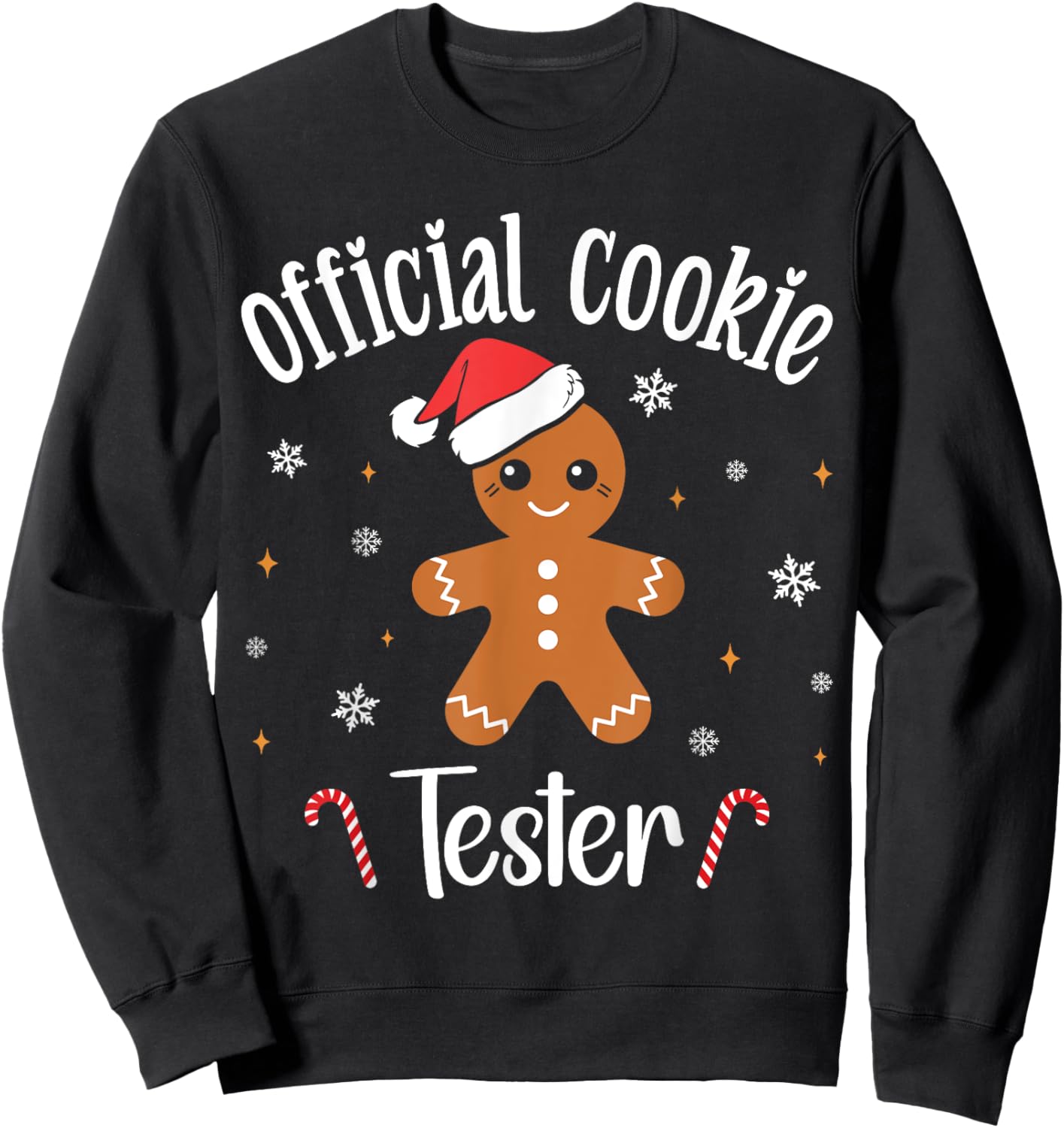 Official Cookie Baker & Tester Matching Couples Christmas Sweatshirt - Sweatshirt | Black