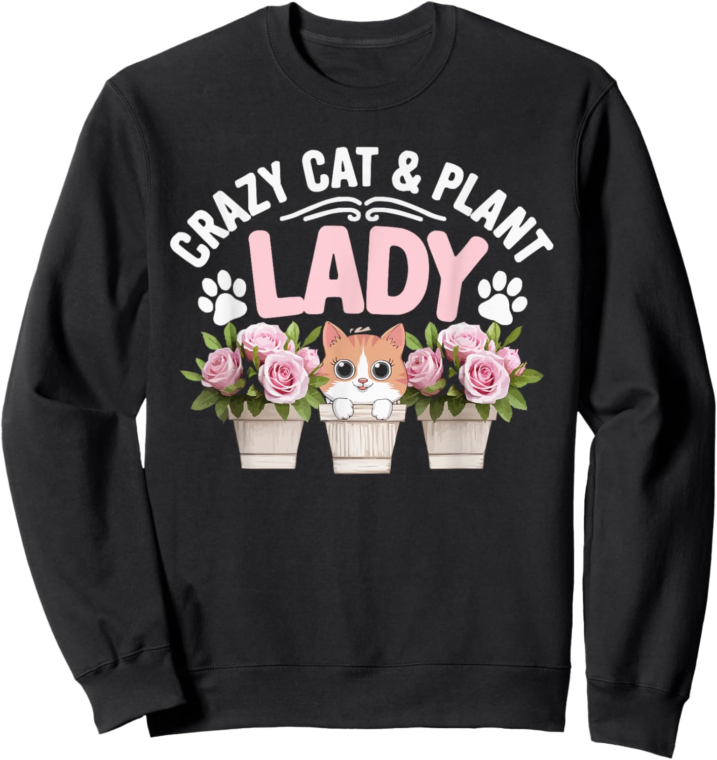 Gardening Cat Kitty Meow Animal Pet Garden Lover Gardener Sweatshirt - Sweatshirt | Black
