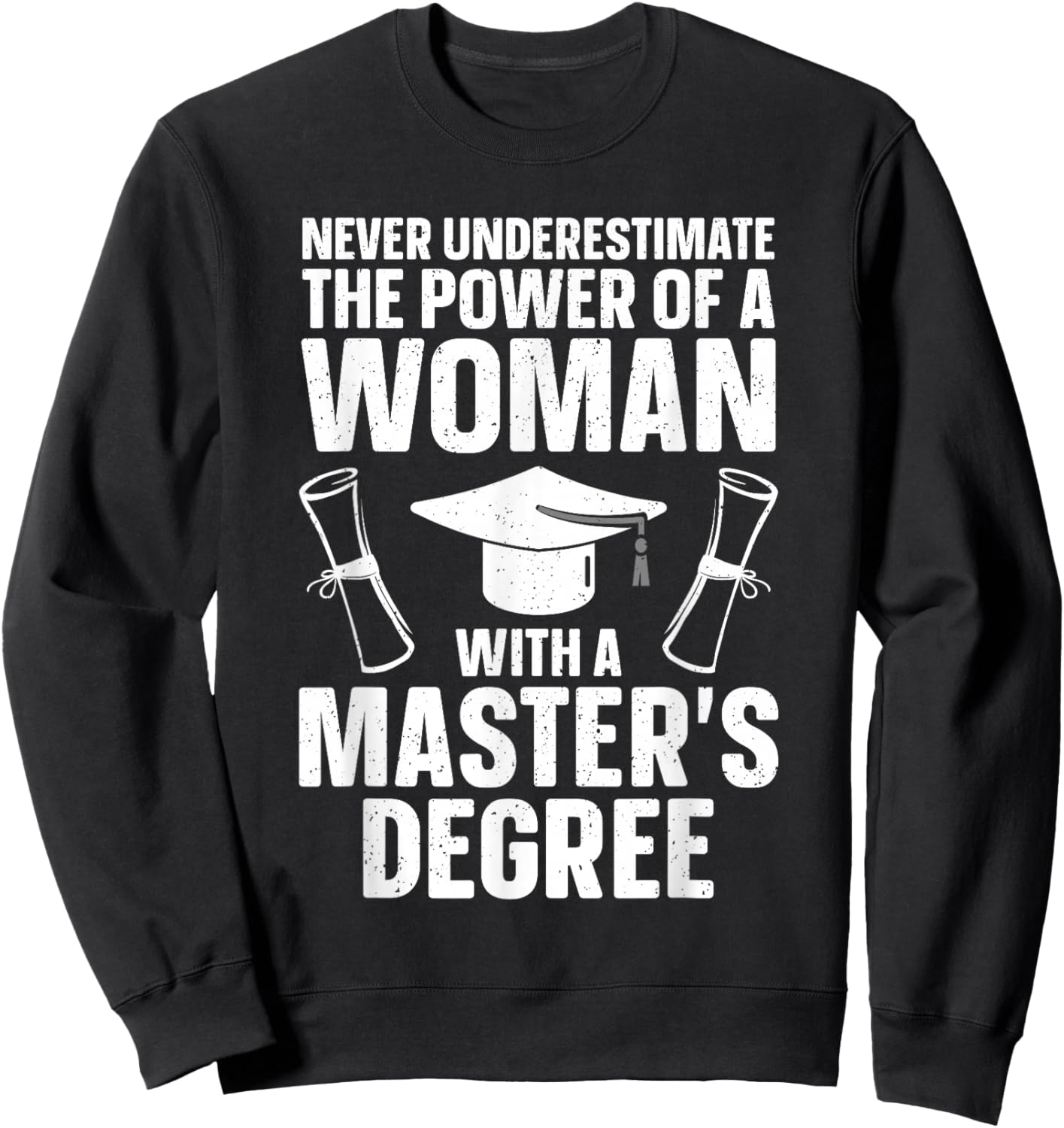 Masters Degree Graduation Art Girls Masters Degree Sweatshirt - Sweatshirt | Black