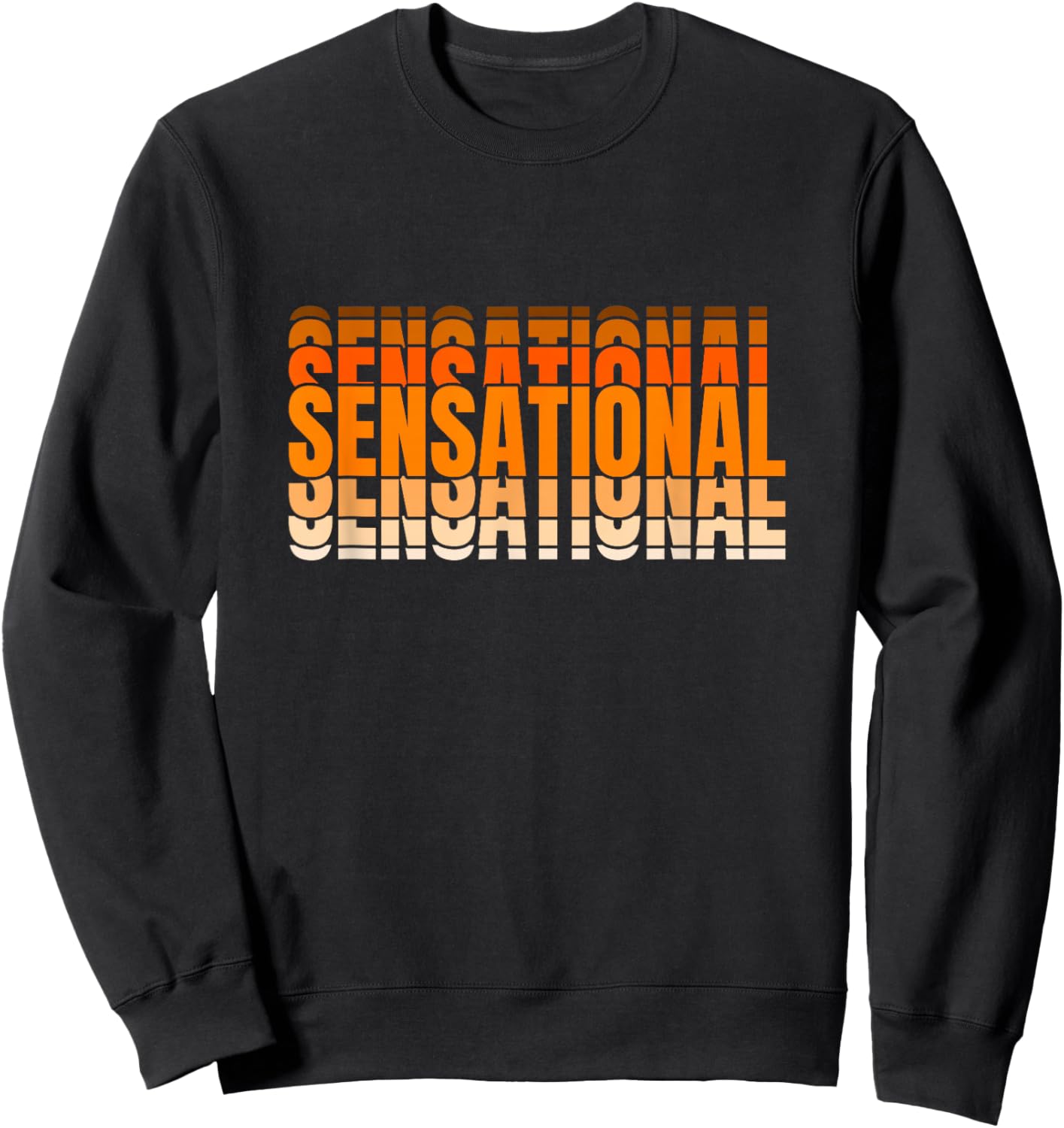 Orange and Brown Sensational Orange Brown Color Graphic Sweatshirt - Sweatshirt | Black