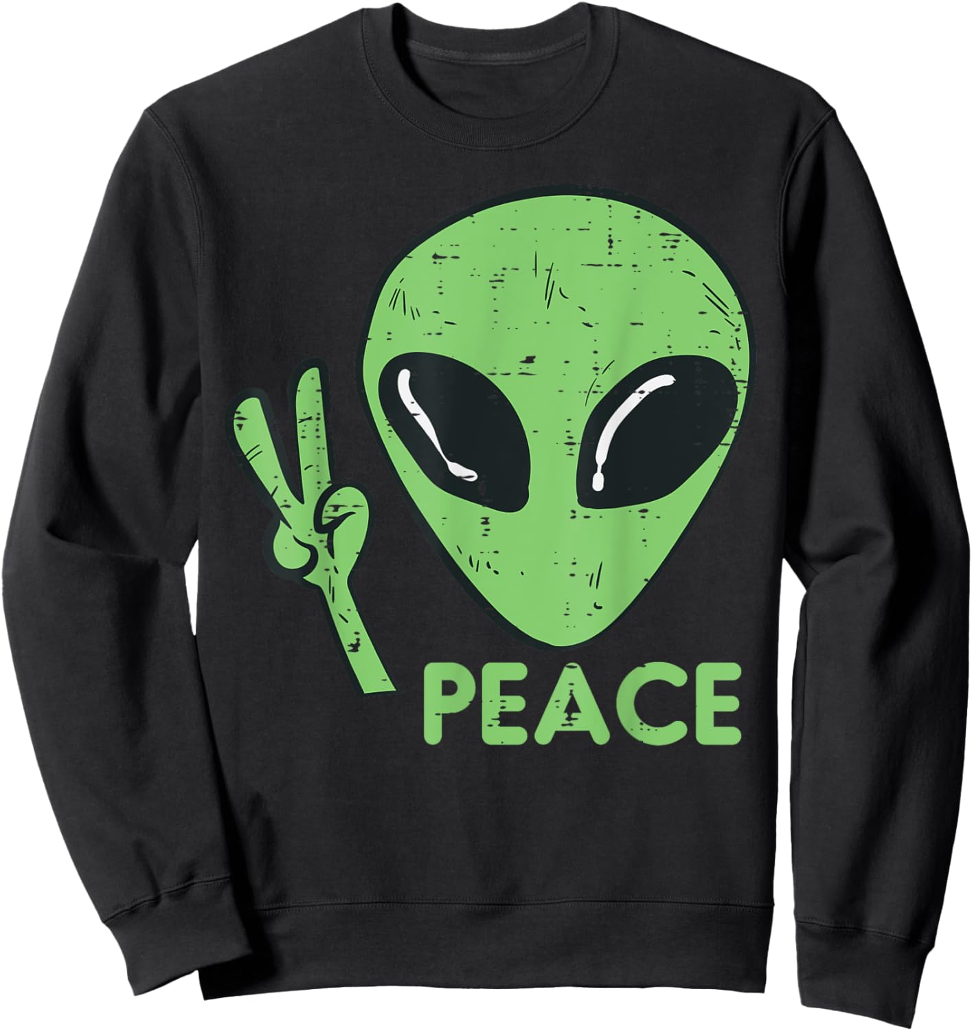 Alien Peace Cute Extraterrestrial Ufo Boys Girls Kids Women Sweatshirt - Sweatshirt | Black