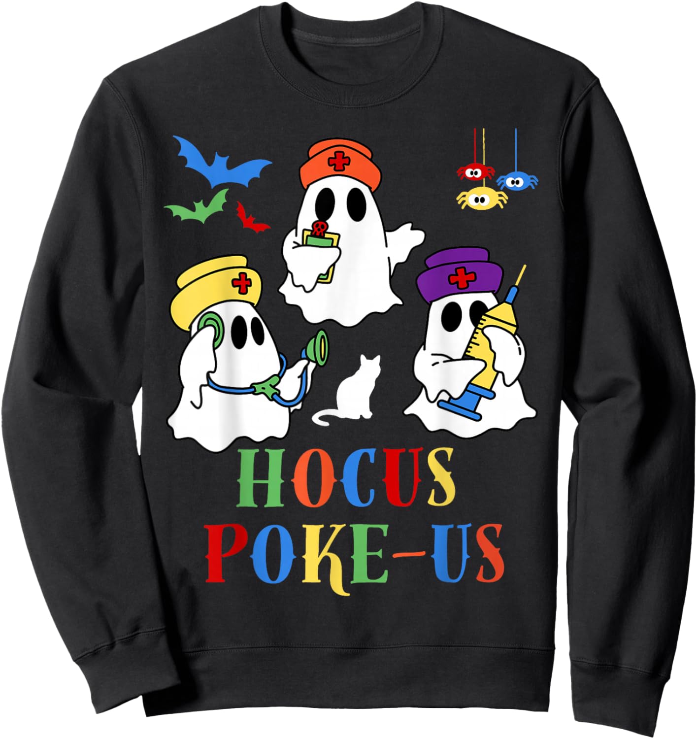 Hocus Poke-Us Nurse Halloween Medical Phlebotomy Injections Sweatshirt - Sweatshirt | Black