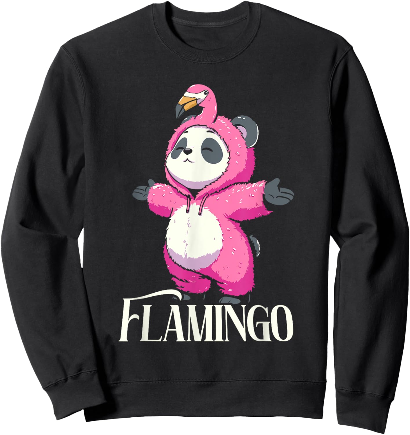 Flamingo Panda Sweatshirt - Sweatshirt | Black