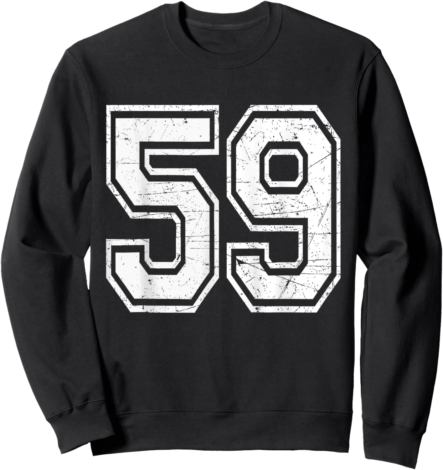 Number 59 Varsity Sports Team Jersey 59th Birthday Sweatshirt - Sweatshirt | Black