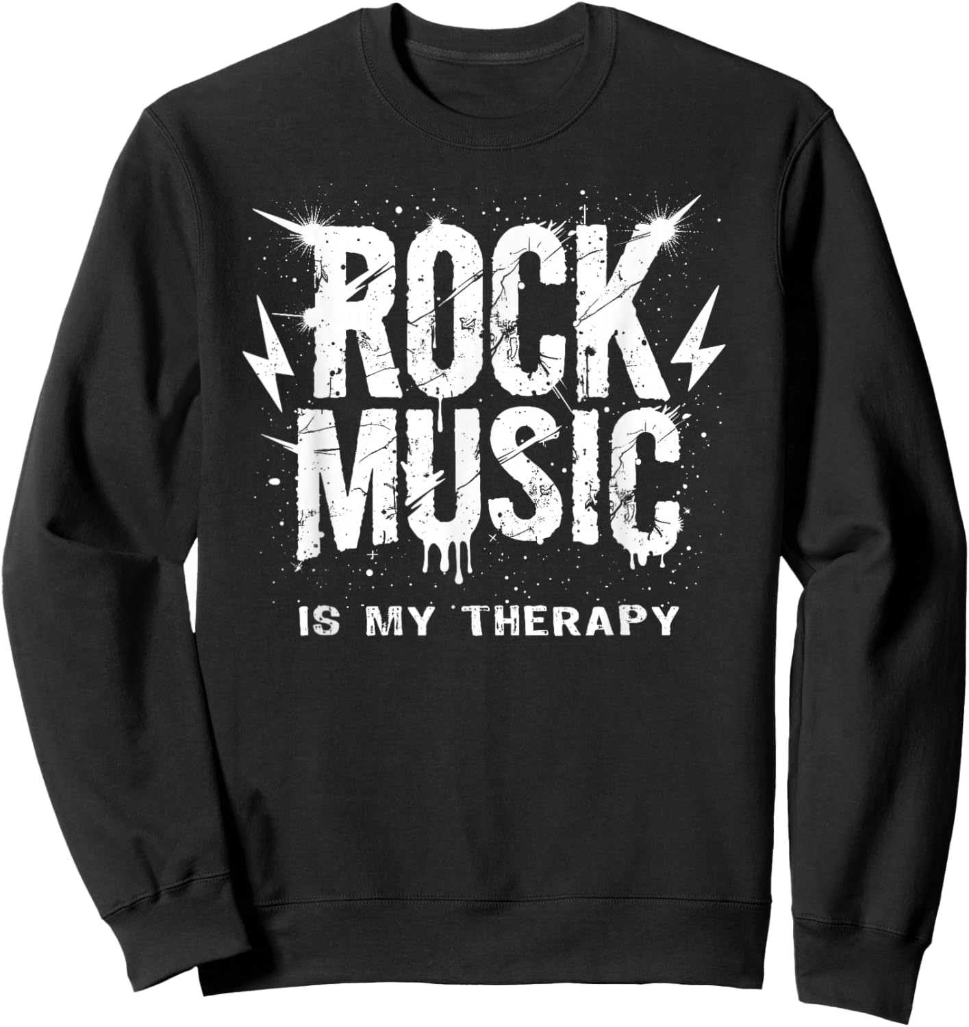Rock Music Is My Therapy Sweatshirt - Sweatshirt | Black