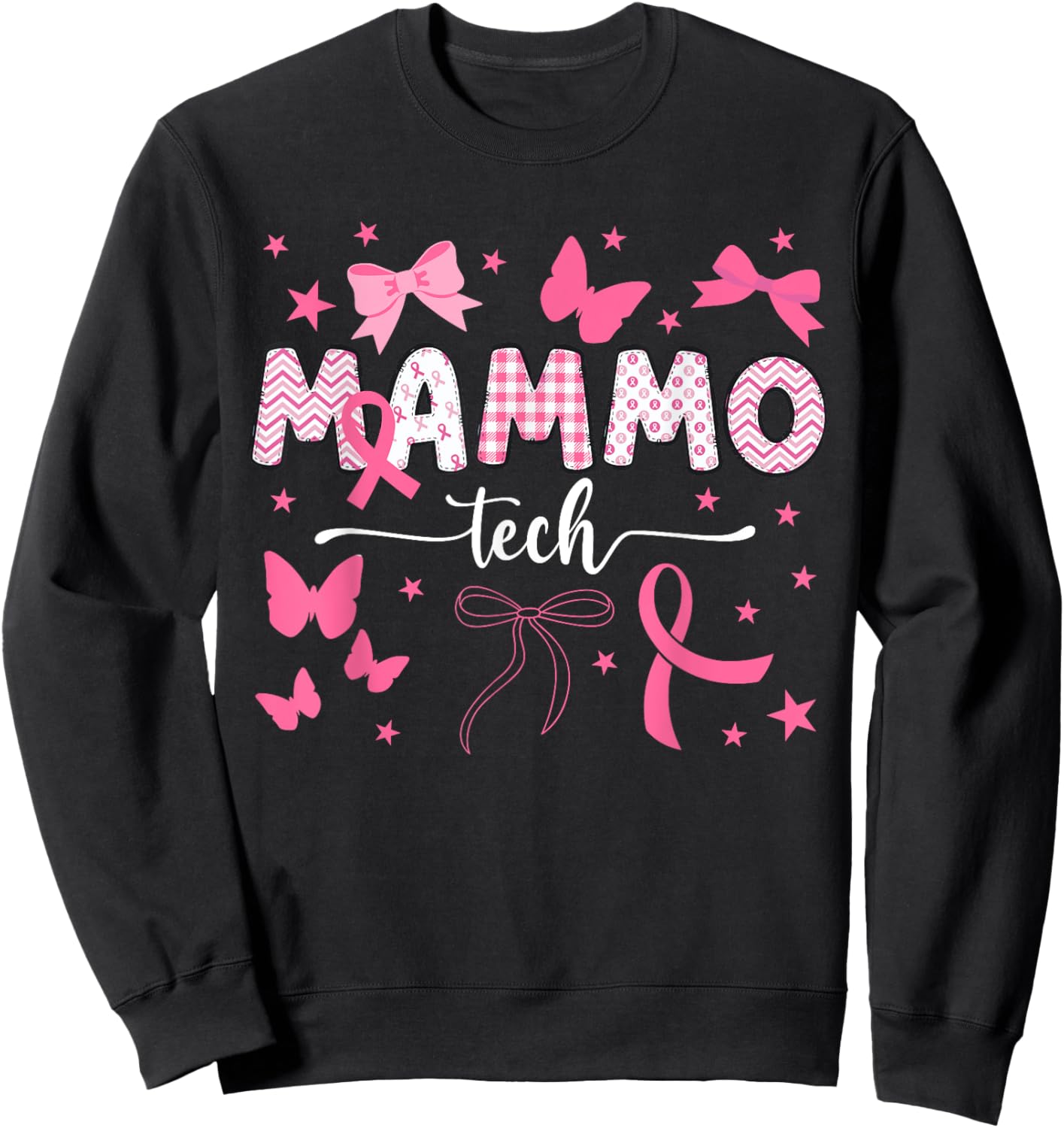 Mammo Tech Breast Cancer Awareness Month Rad Tech Radiology Sweatshirt - Sweatshirt | Black
