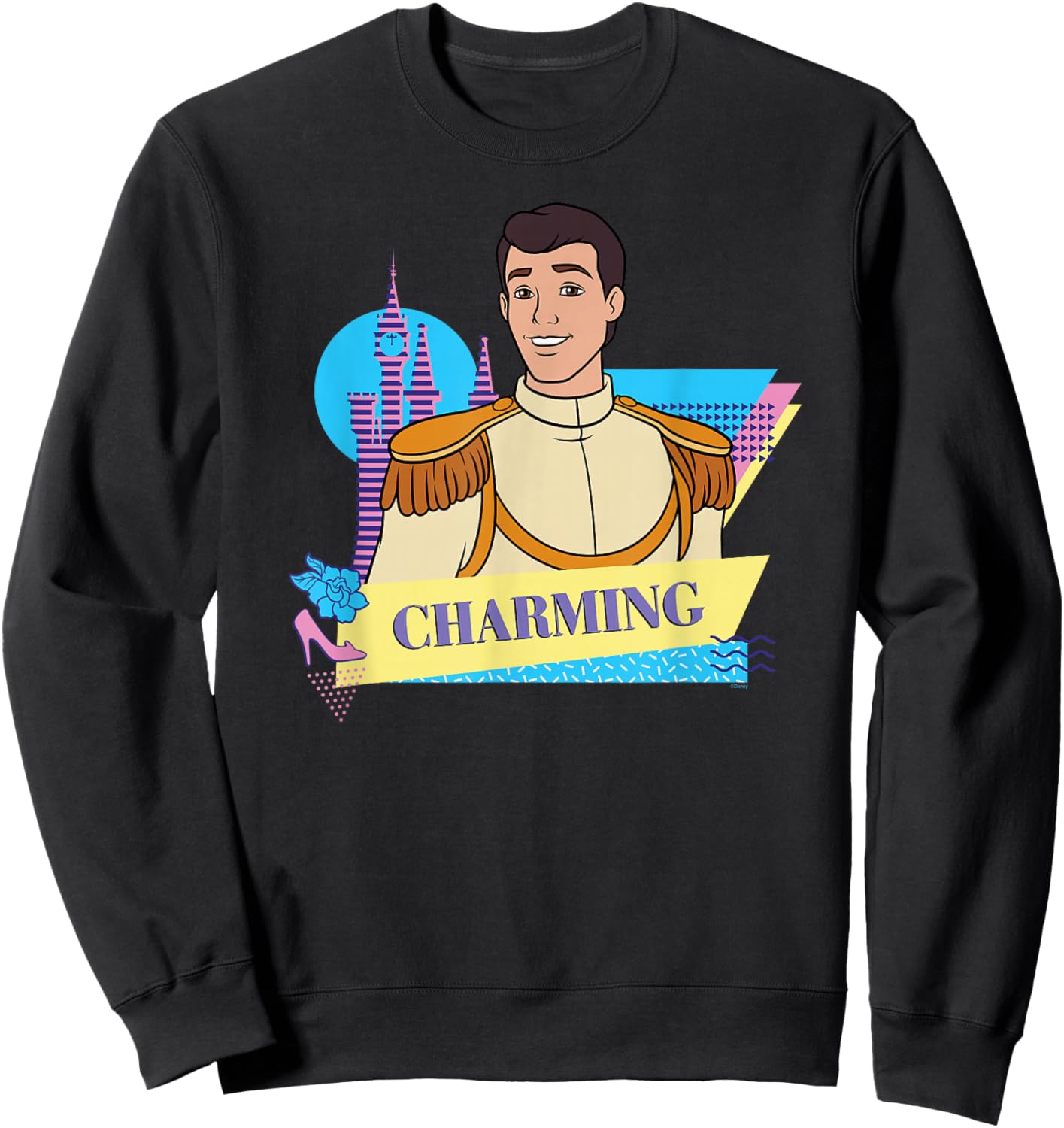 Disney Cinderella Retro Couples Matching Prince Charming Sweatshirt - Sweatshirt | Black