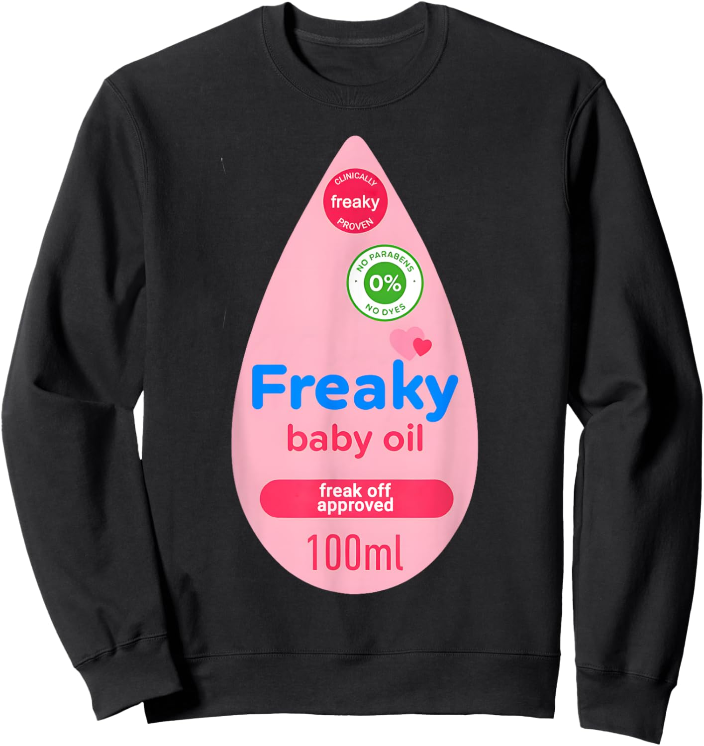 Baby Oil Bottle Halloween Costume Funny Women Men Halloween Sweatshirt - Sweatshirt | Black