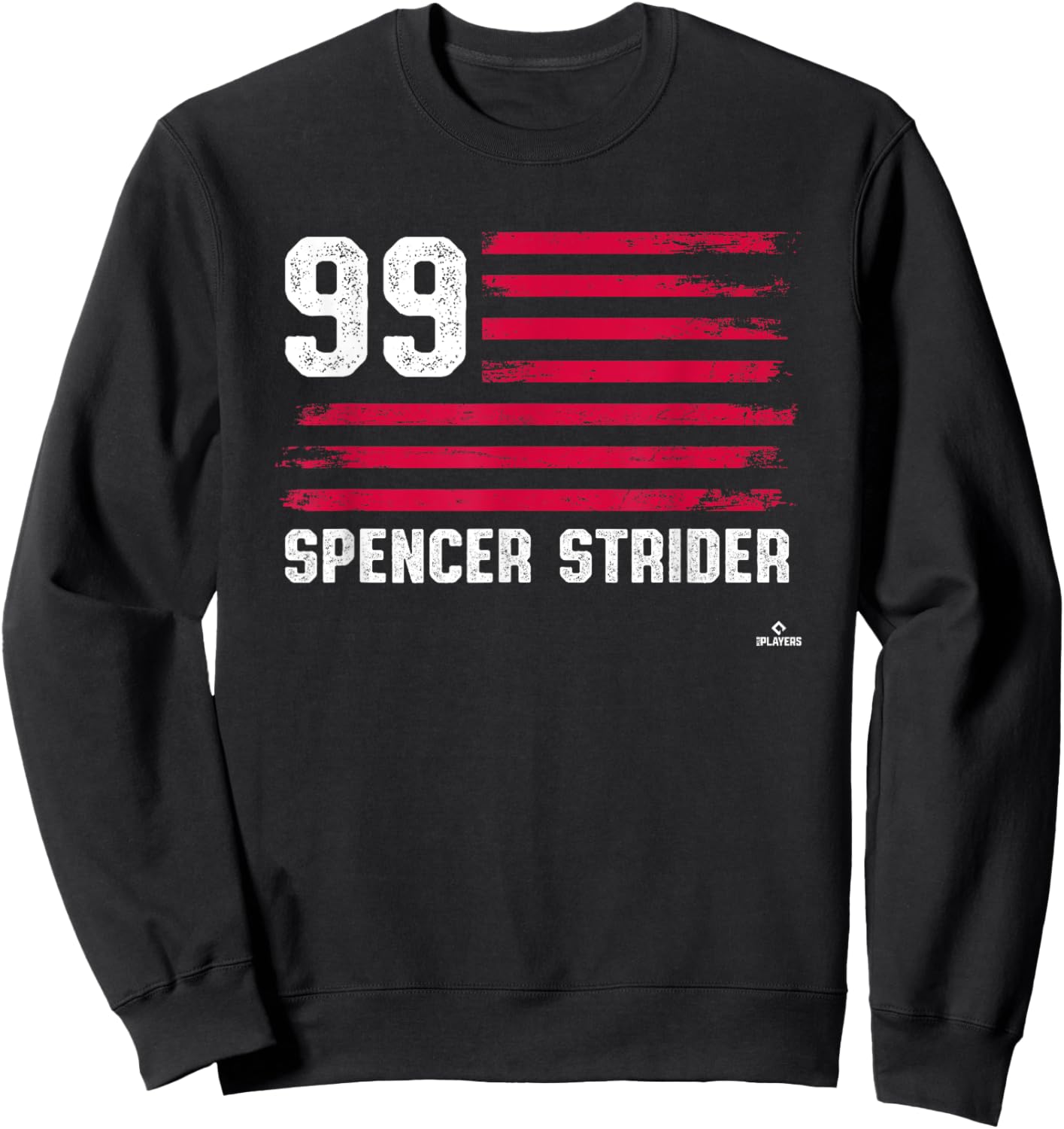 Flag Stripes Spencer Strider Atlanta Baseball MLBPA Sweatshirt - Sweatshirt | Black