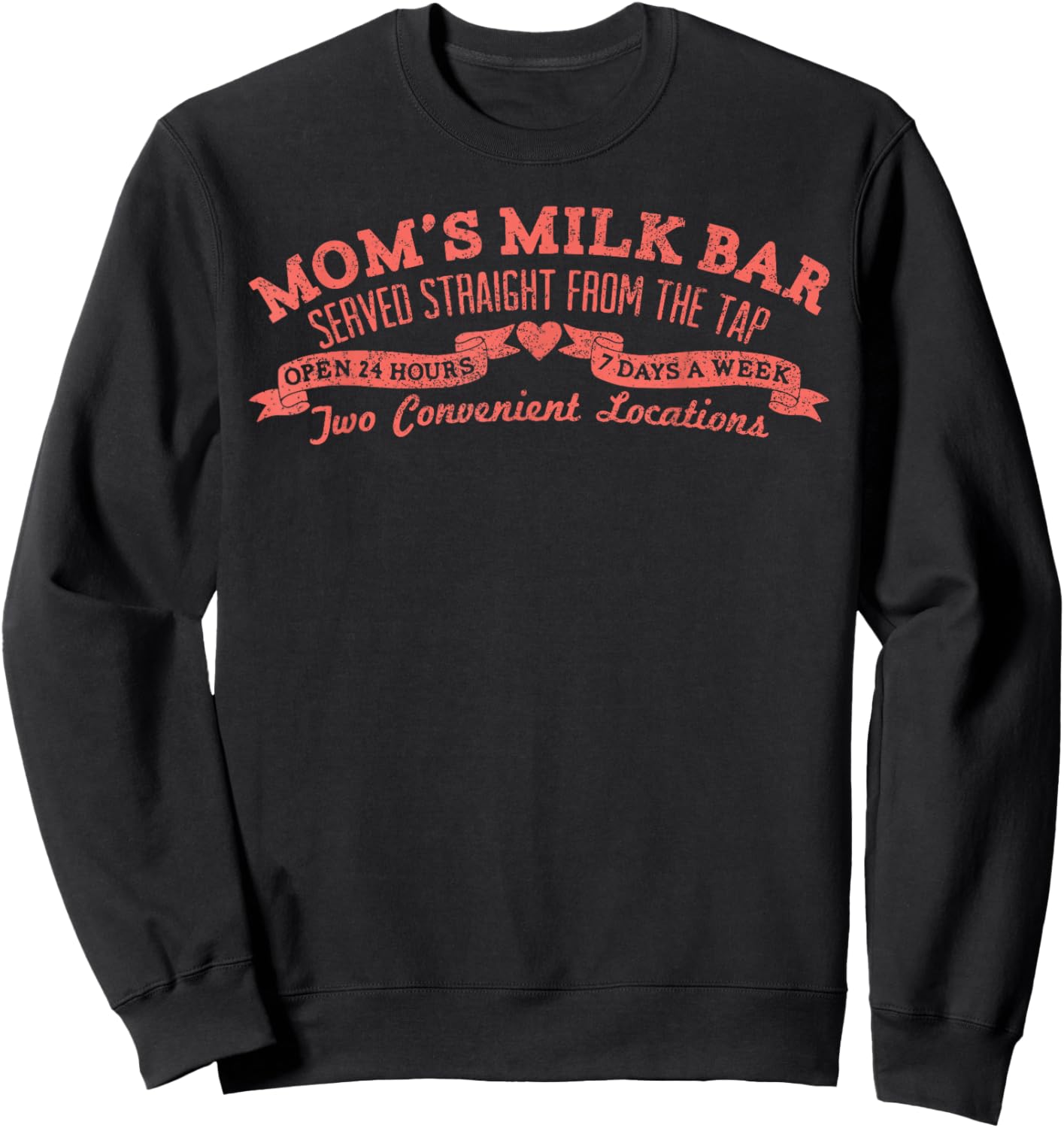 Breastfeeding Mama Moms Milk Bar Nursing Retro Style Mommy Sweatshirt - Sweatshirt | Black