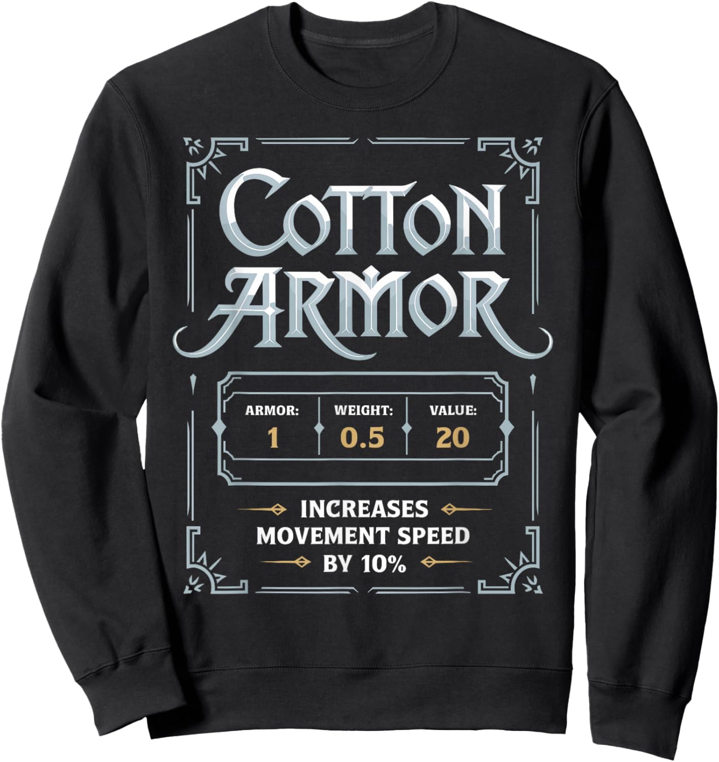 RPG Geek PC Game MMORPG Costume Roleplay Gaming Cotton Armor Sweatshirt - Sweatshirt | Black