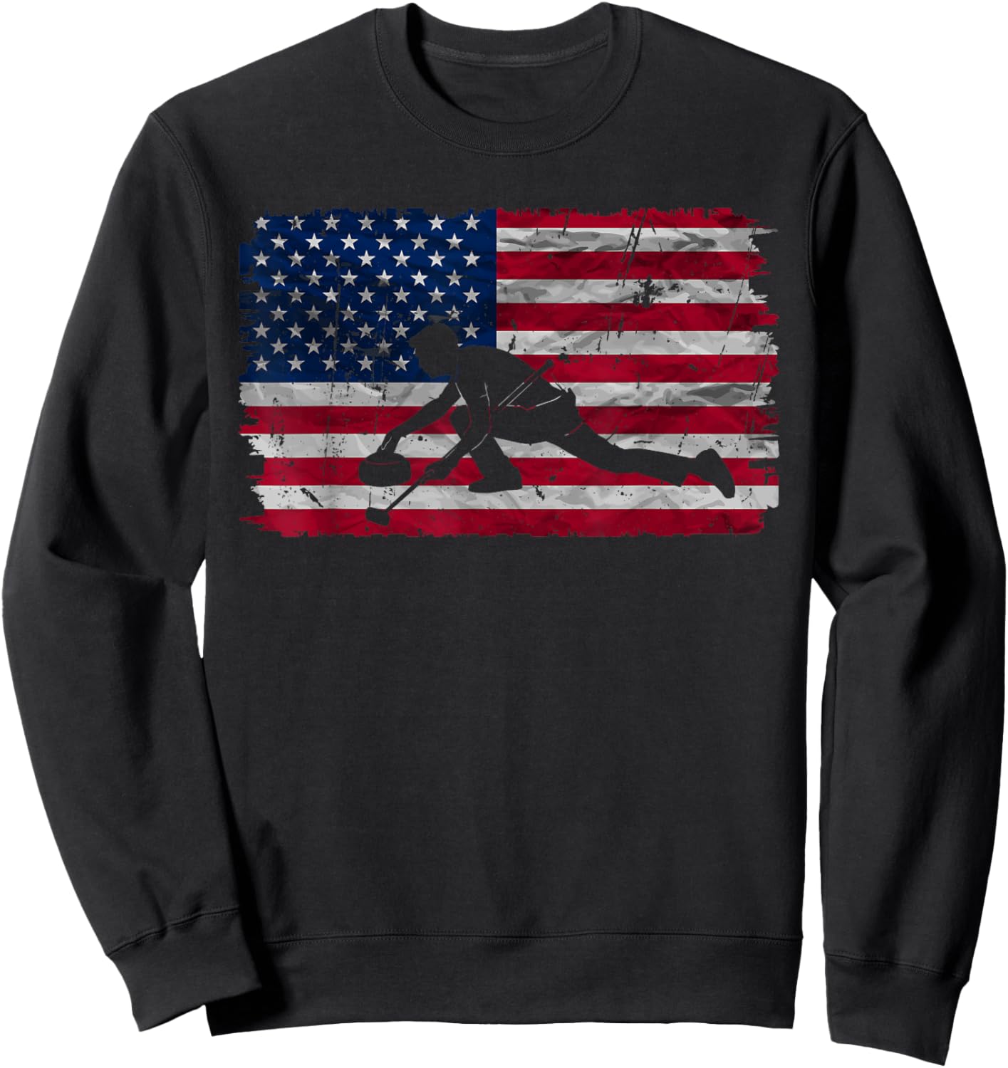 Best Curling Art Women Stone Sport Curling Player Sweatshirt - Sweatshirt | Black