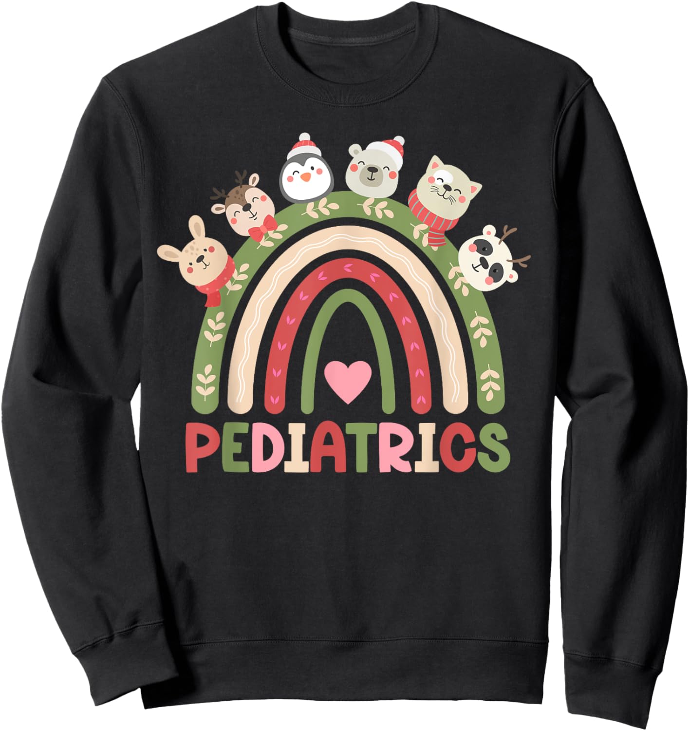 Pediatrics Christmas Peds Nurse Xmas Party Pediatric Nurse Sweatshirt - Sweatshirt | Black