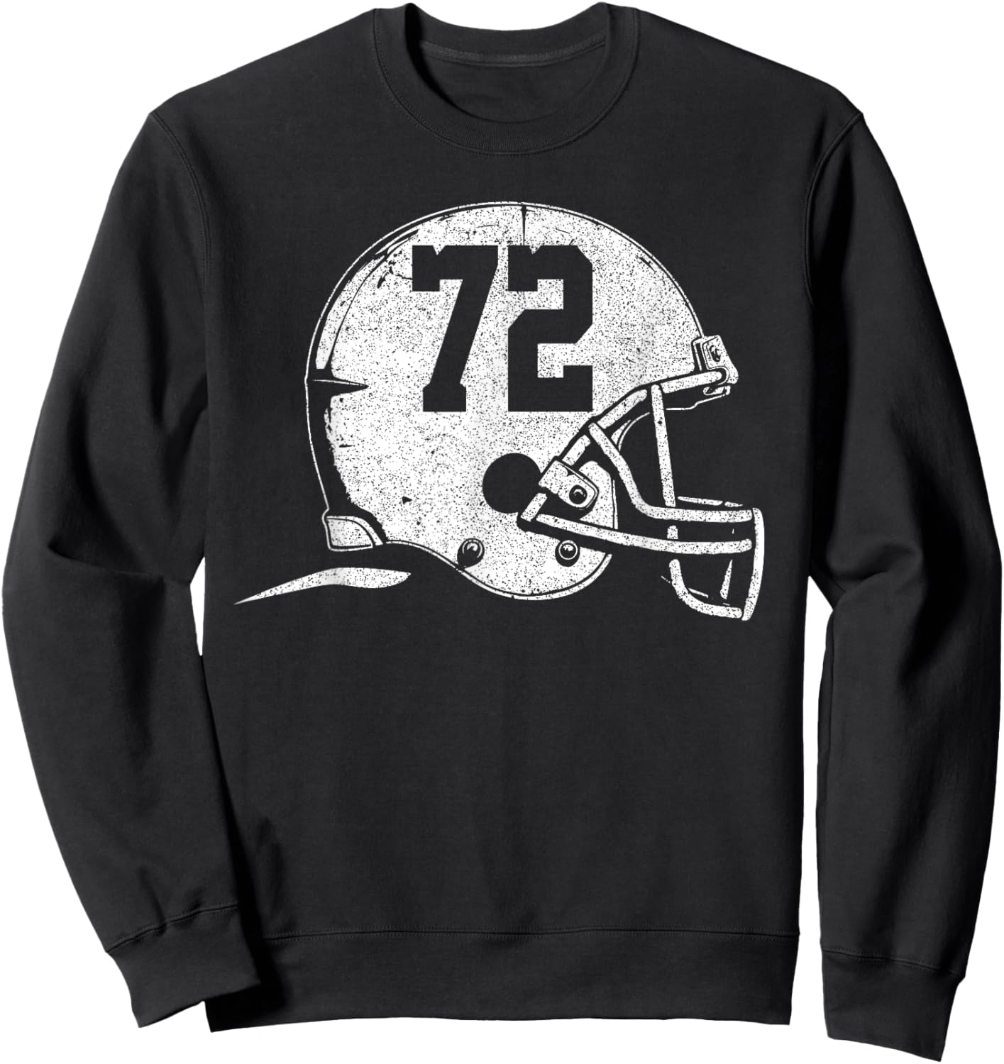 Number 72 Football Helmet Player Fun Number Sweatshirt - Sweatshirt | Black