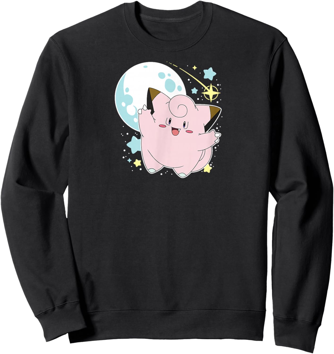 Pokémon - Clefairy Celestial Moon and Stars Sweatshirt - Sweatshirt | Black