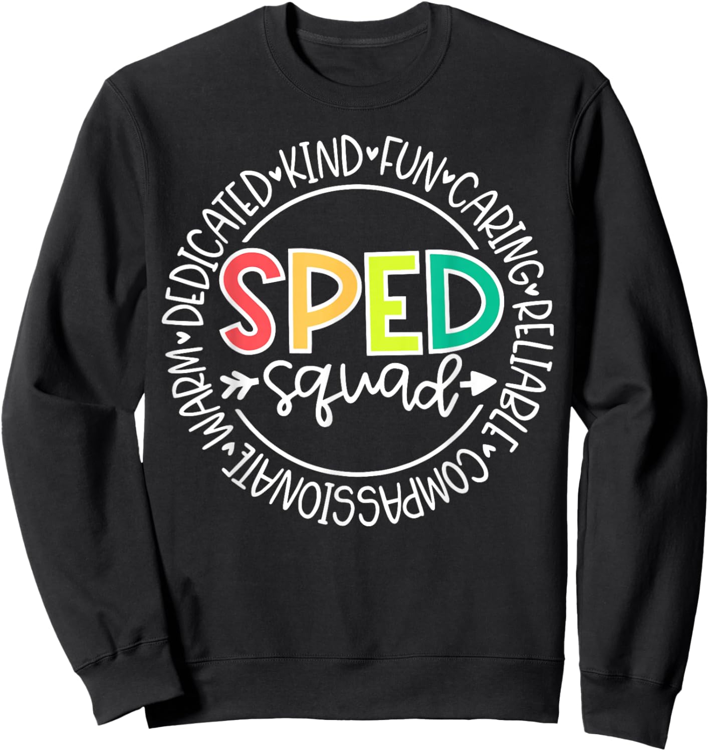 Retro SPED Squad Special Education Teacher Life Paraeducator Sweatshirt - Sweatshirt | Black