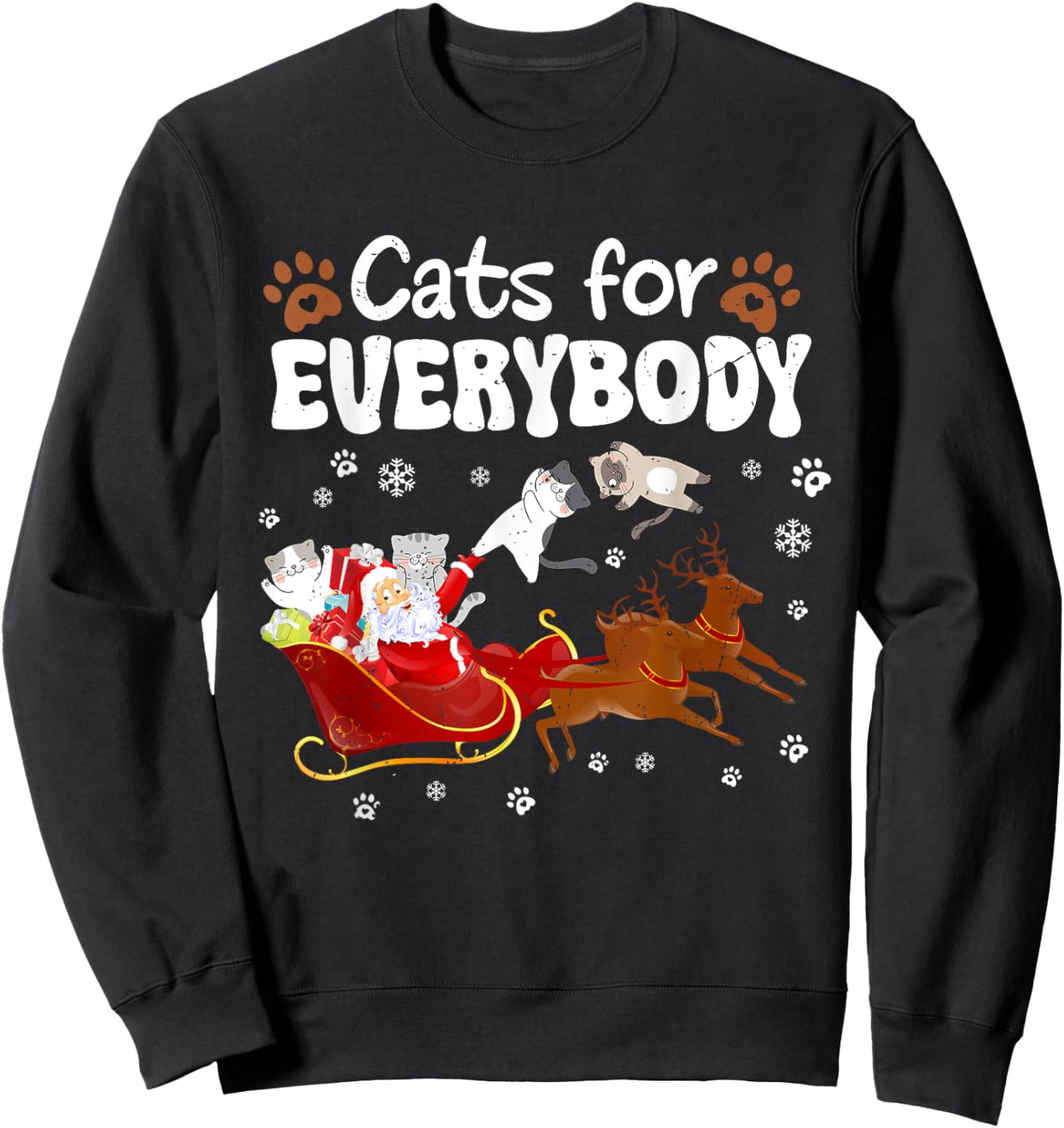 Cats For Everybody Christmas Cat Kitty Kitten Meow Xmas Men Women Kids Sweatshirt - Sweatshirt | Black