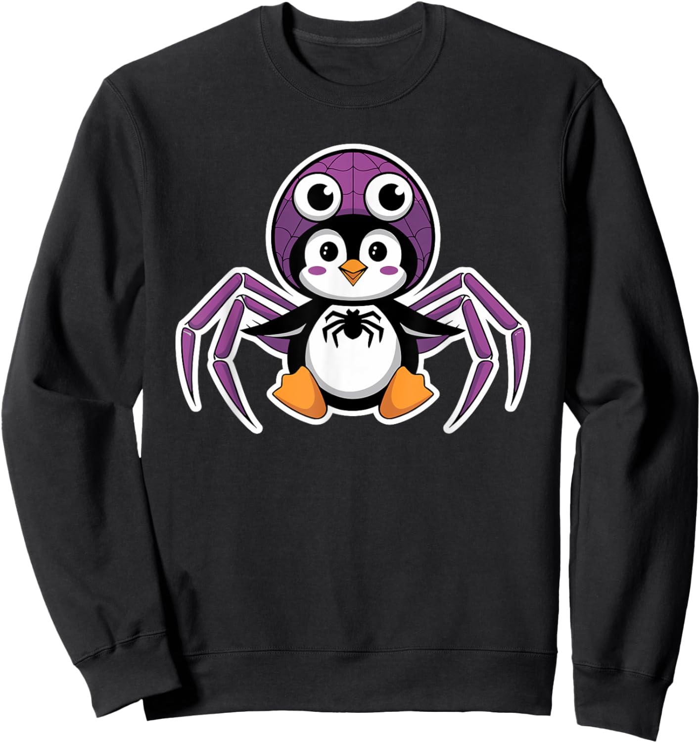Penguin Halloween Cute Spider Costume Sweatshirt - Sweatshirt | Black