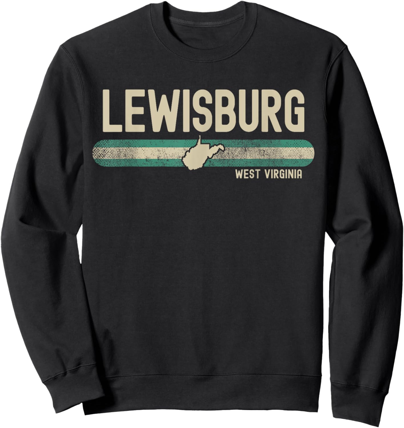 Lewisburg WV | West Virginia | Travel & 80s Style Sweatshirt - Sweatshirt | Black
