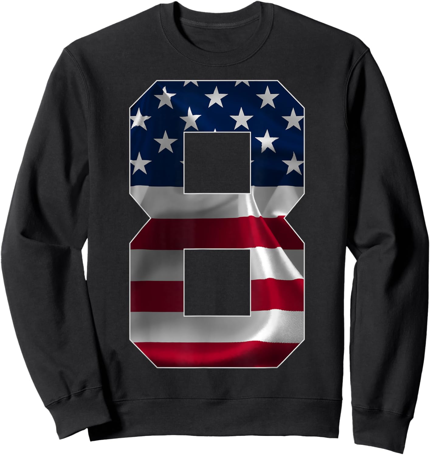 Number 8 Years Old Usa 8th Birthday Sweatshirt - Sweatshirt | Black
