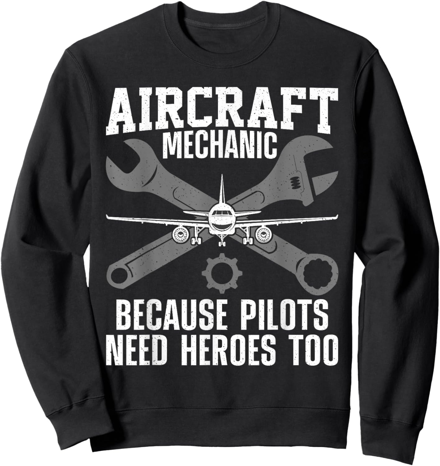 Cool Aircraft Mechanic Art Women Aircraft Technician Sweatshirt - Sweatshirt | Black