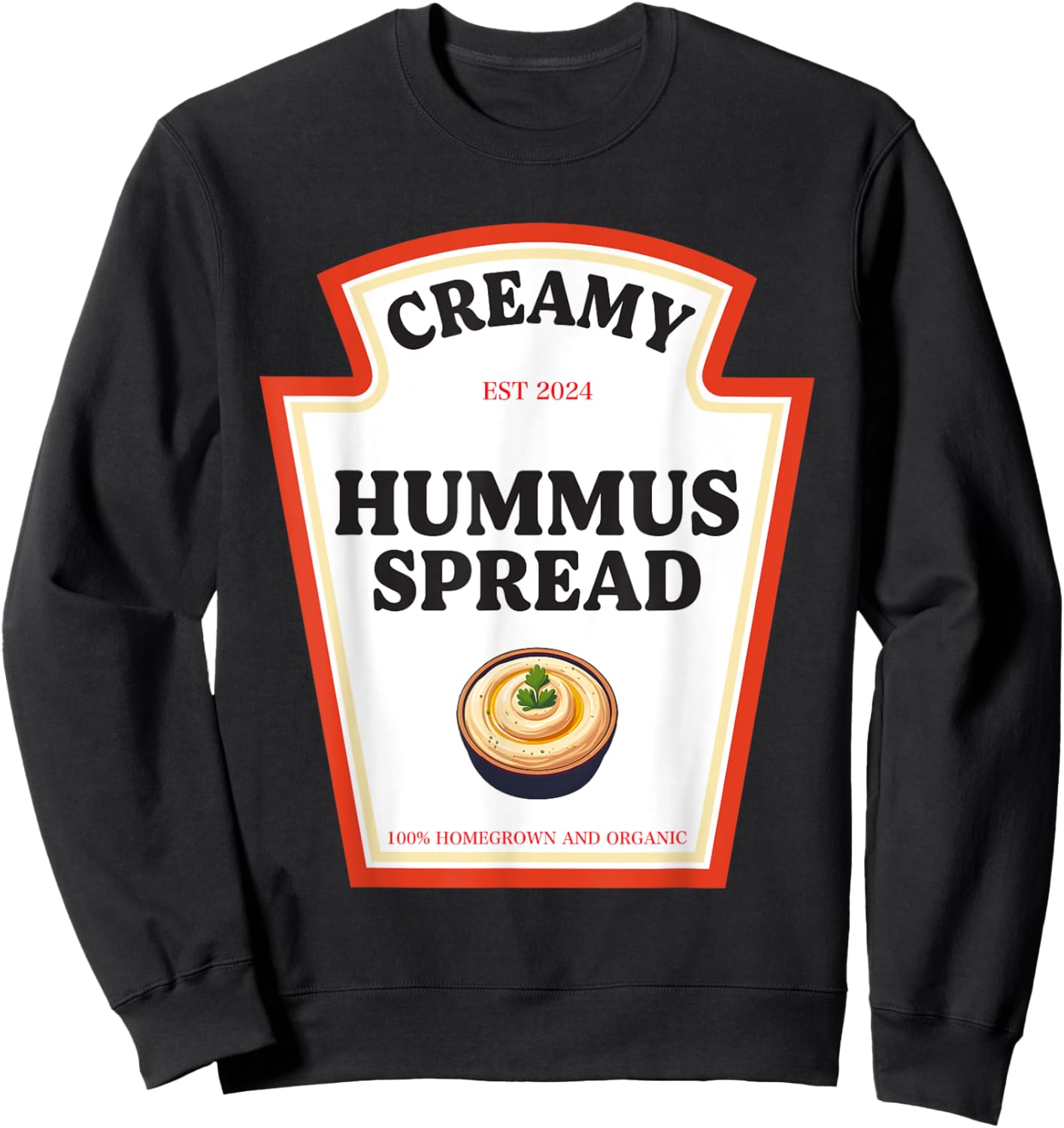 Creamy Hummus Spread Condiment Costume Party Matching Sweatshirt - Sweatshirt | Black