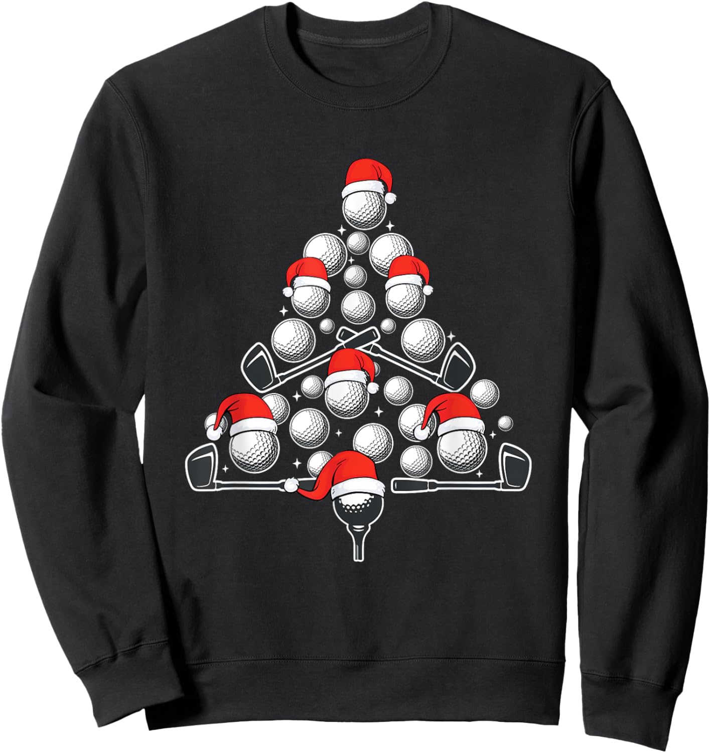 Golf Xmas Tree Ornaments Golf Player Golfing Christmas Golf Sweatshirt - Sweatshirt | Black
