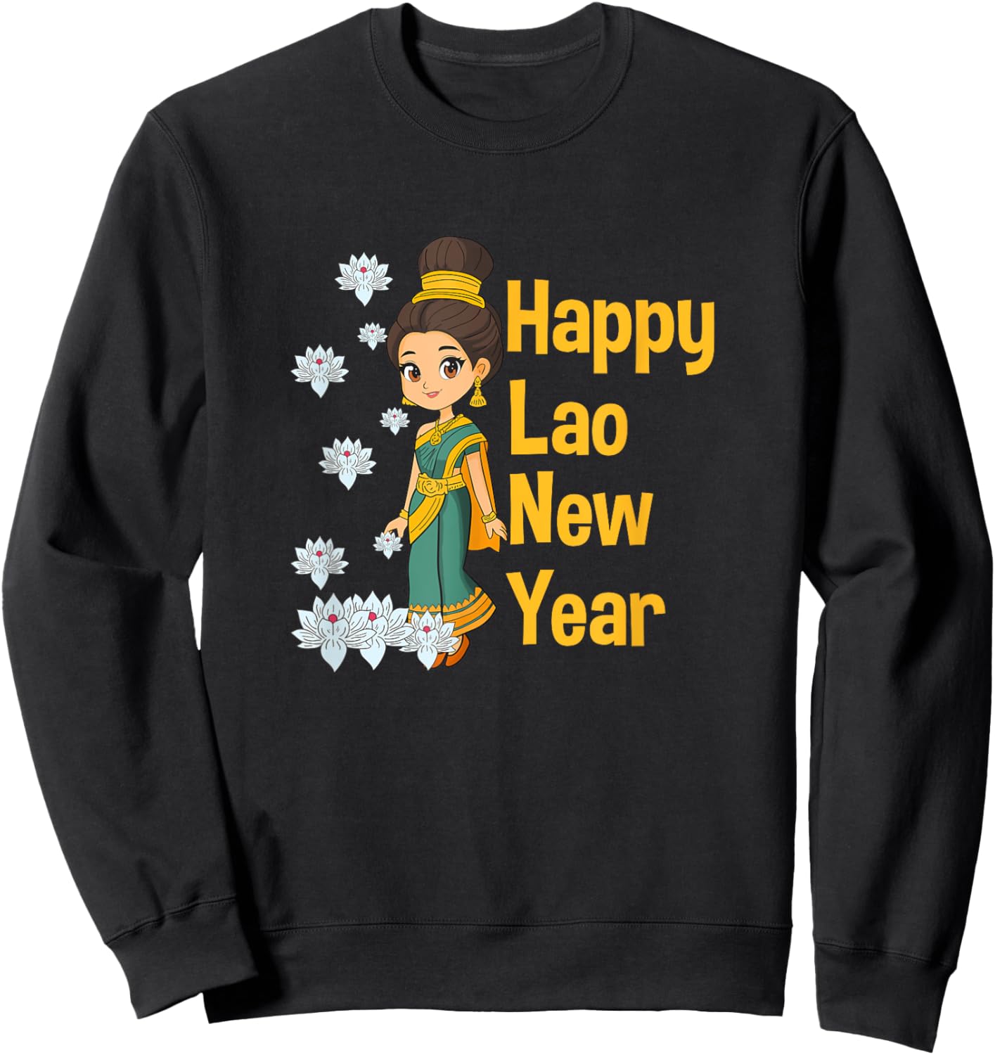 Laos Lao Laotian Happy Lao New Year Pim Mai Lao Sweatshirt - Sweatshirt | Black