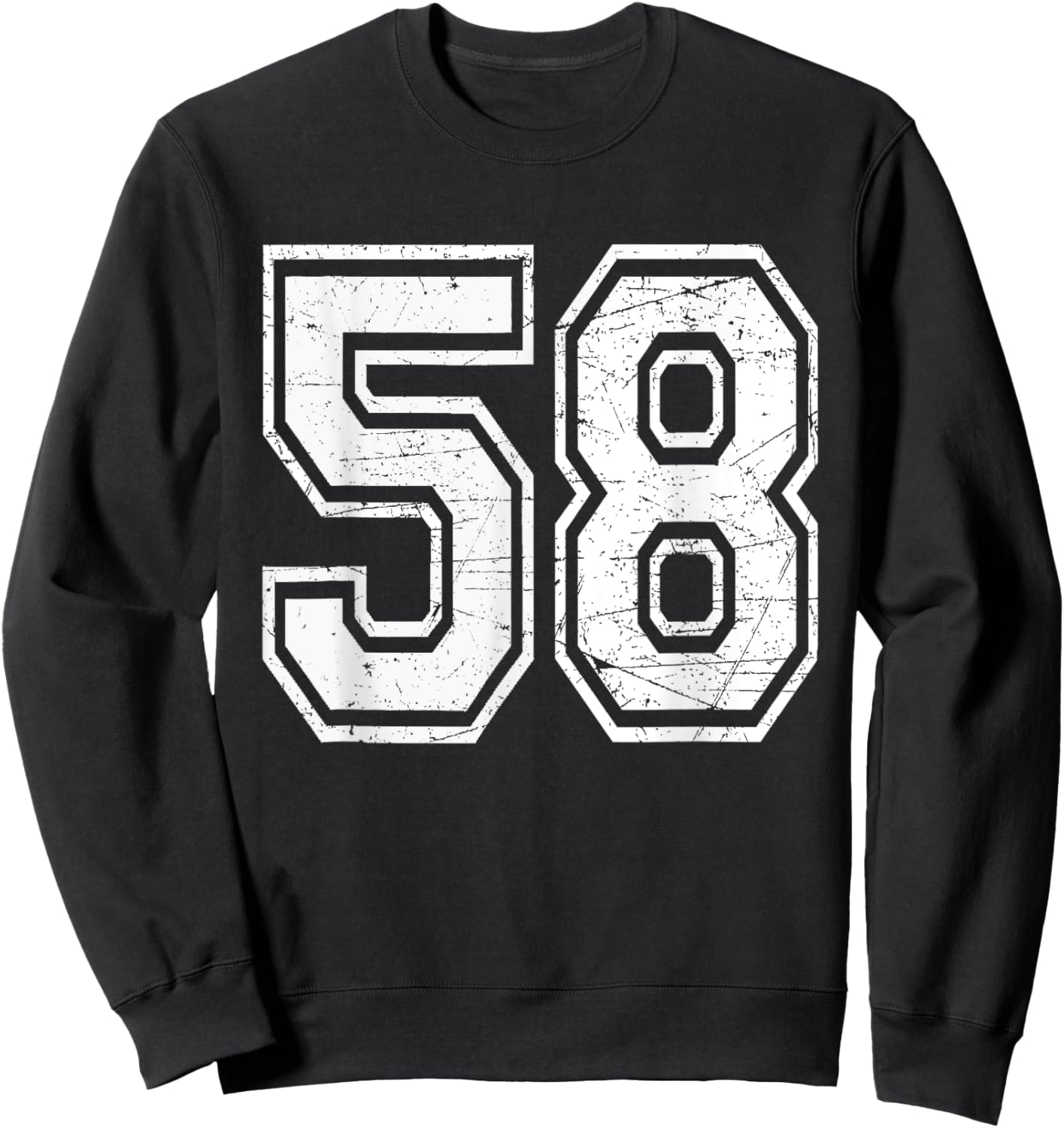 Number 58 Varsity Sports Team Jersey 58th Birthday Sweatshirt - Sweatshirt | Black
