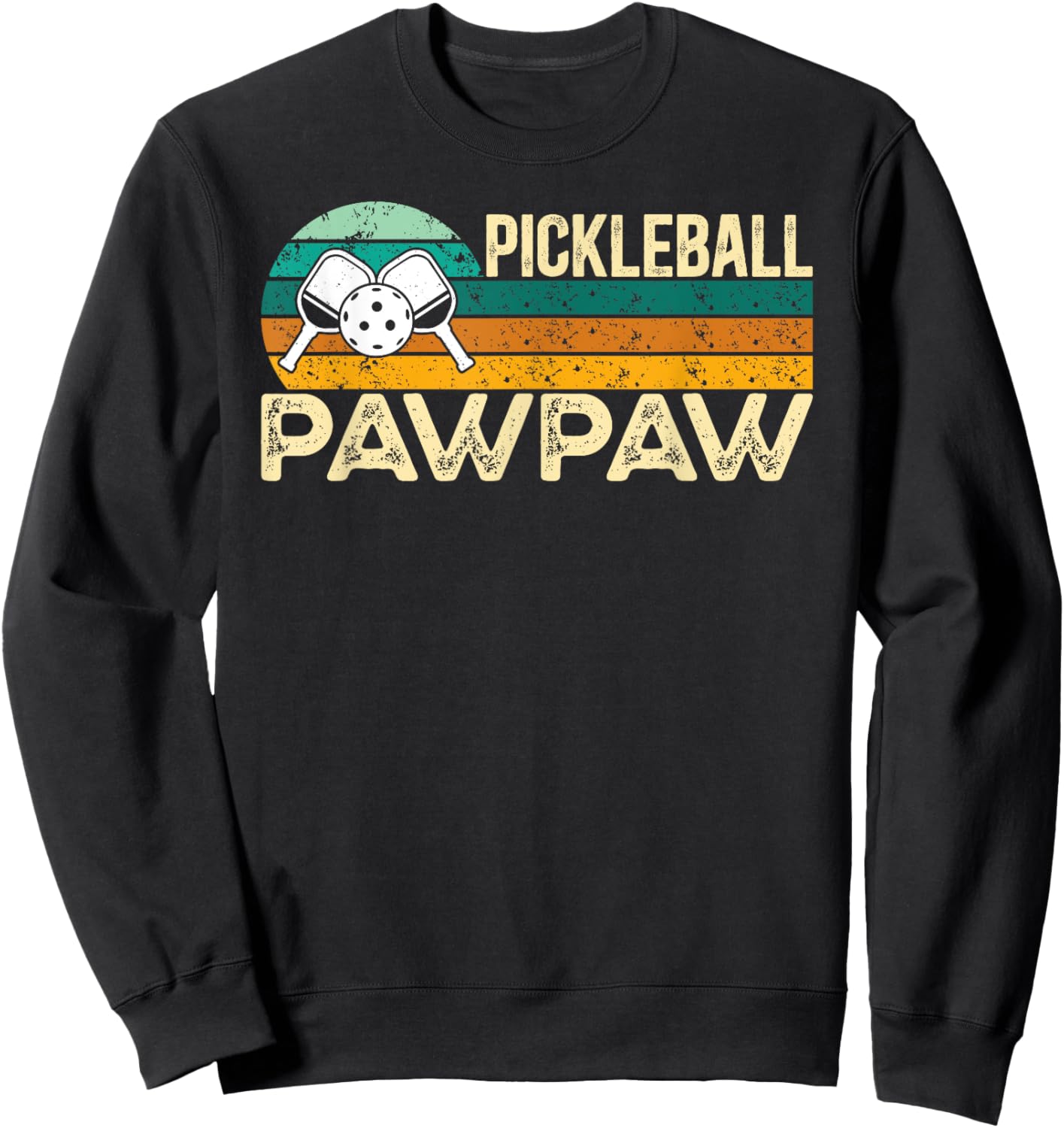 Pickleball Pawpaw Retro Pickleball Player Pawpaw Grandpa Sweatshirt - Sweatshirt | Black
