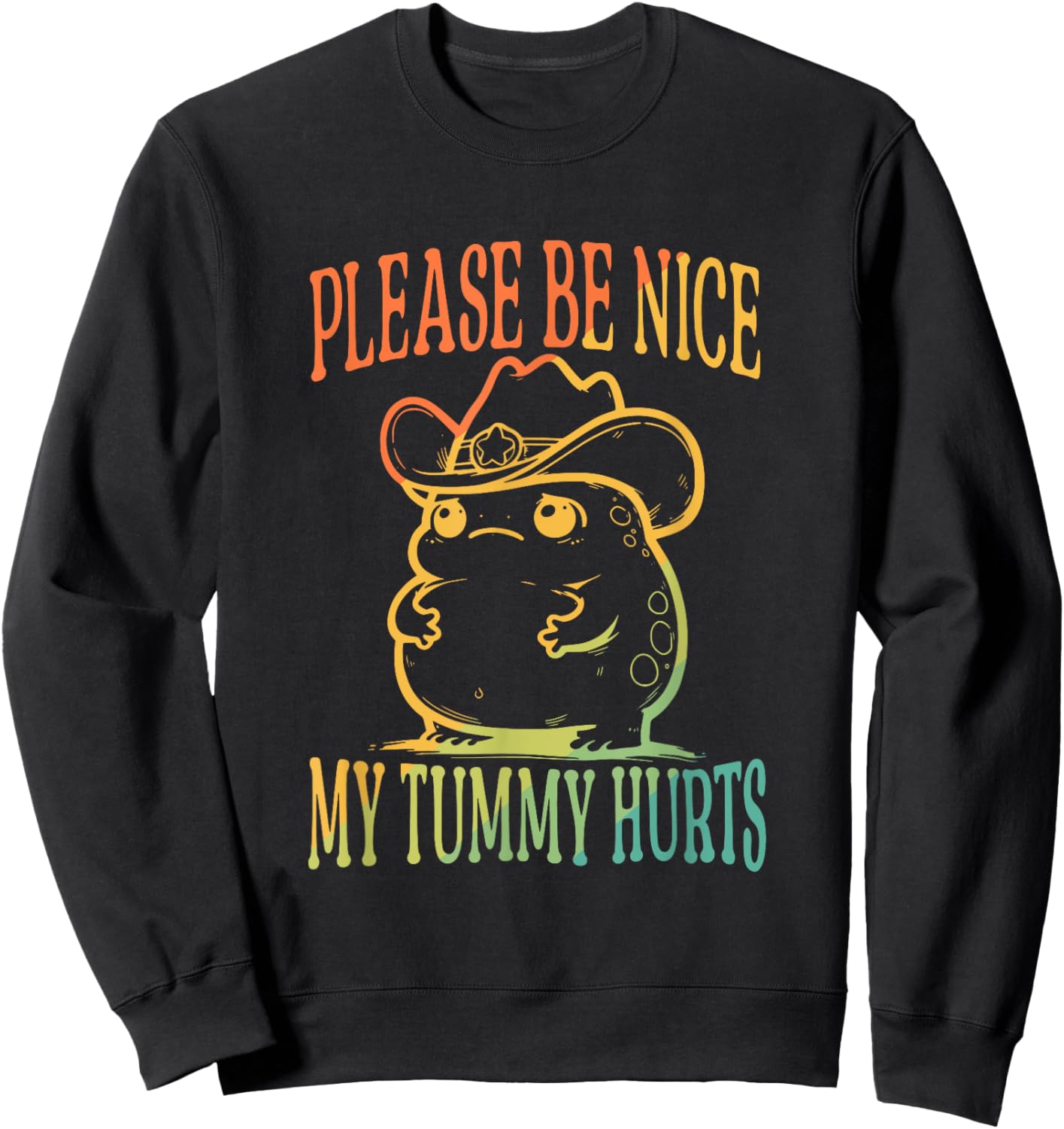 Please Be Nice My Tummy Hurts Vintage Design Sweatshirt - Sweatshirt | Black
