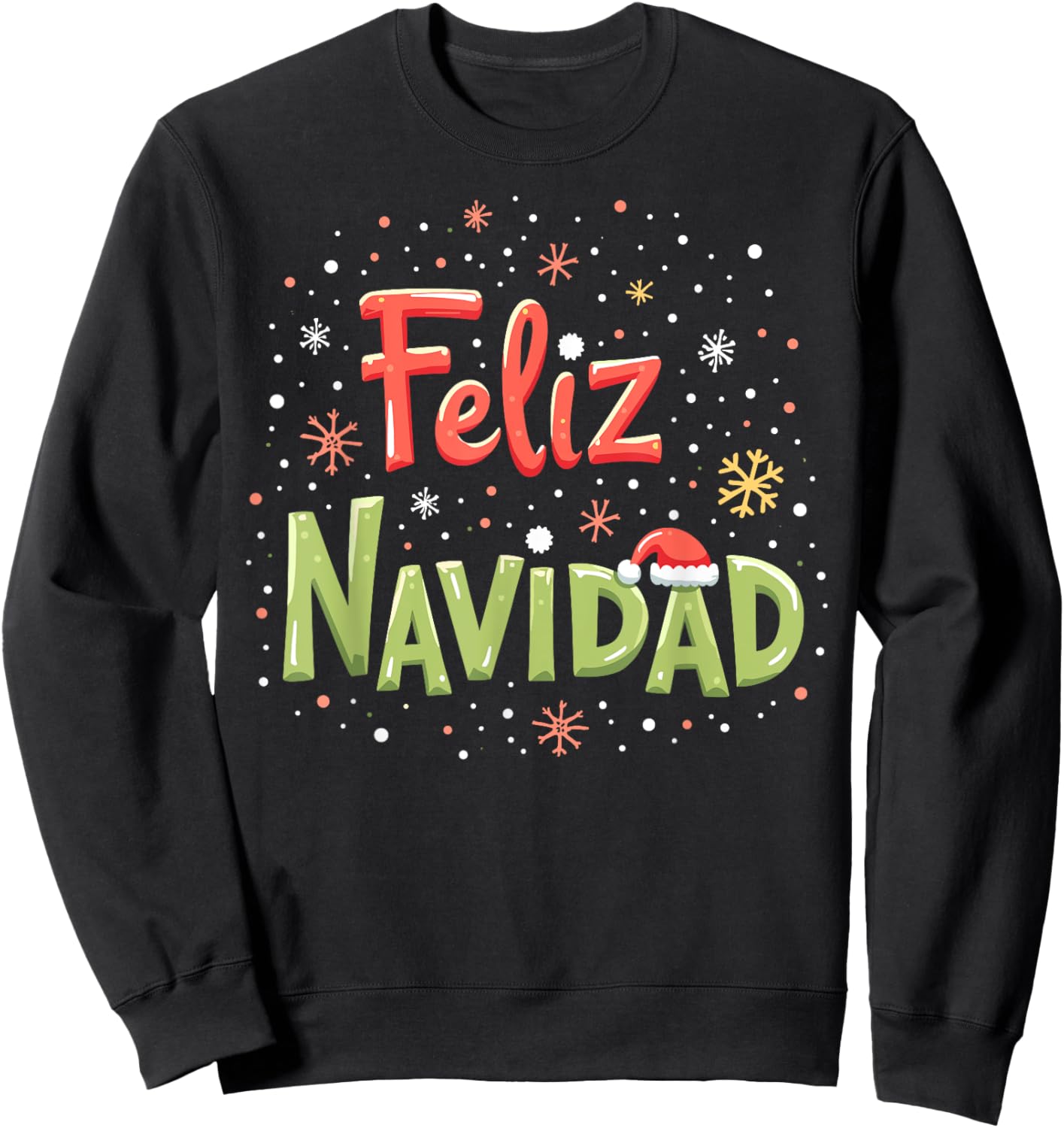 Feliz Navidad Christmas Mexican Xmas Spanish New Year Sweatshirt - Sweatshirt | Black
