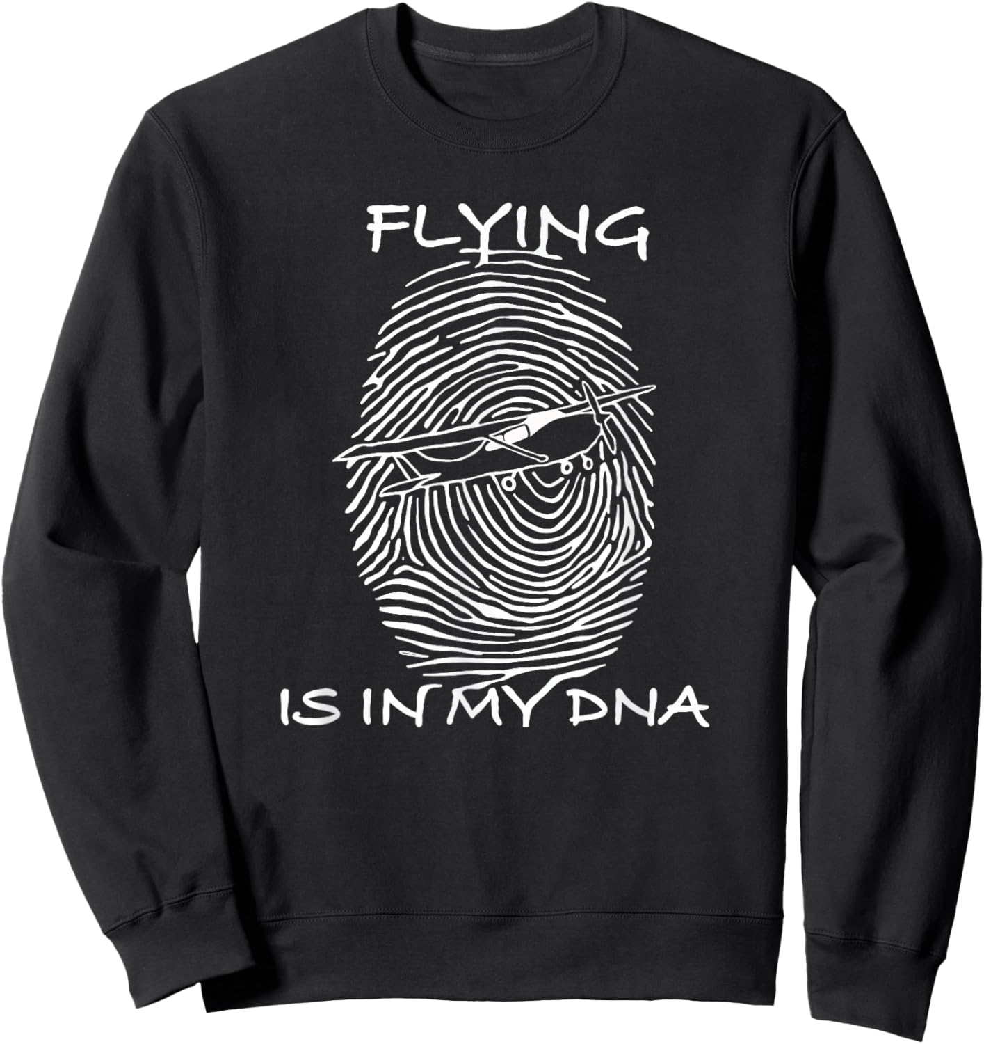 Cloud Surfing Apparel Pilot - Black, Small - Short Sleeve - Modern - Round Neck - Unique Graphic Design Sweatshirt - Sweatshirt | Black