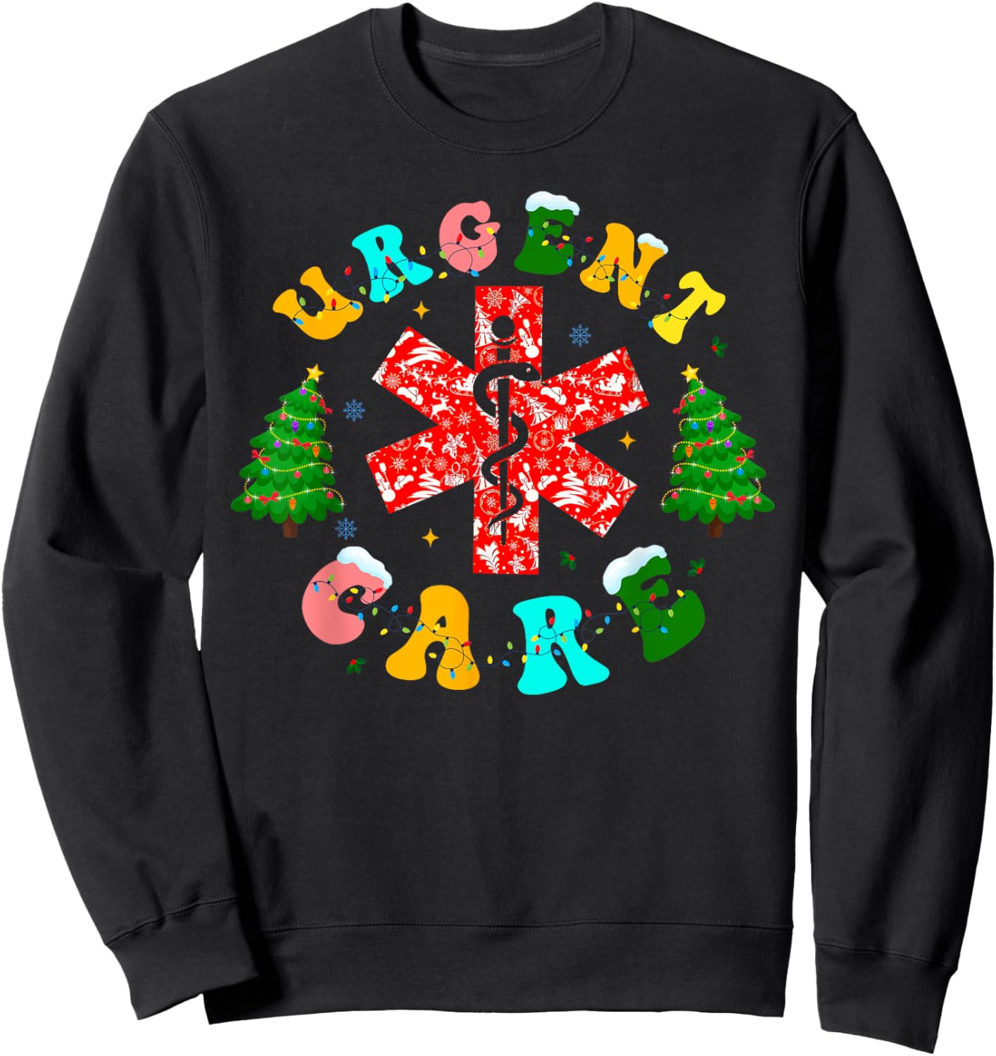 Urgent Care Nurse Christmas Team Minor Injury Unit RN Nurse Sweatshirt - Sweatshirt | Black