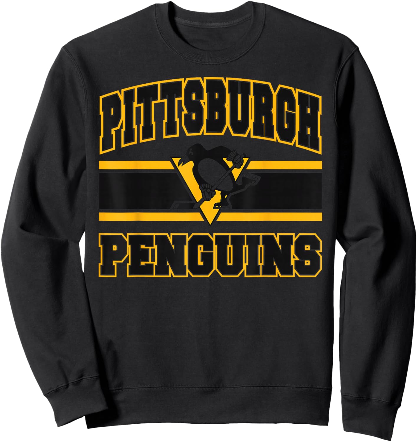 Pittsburgh Penguins Stripe White Officially Licensed Sweatshirt - Sweatshirt | Black