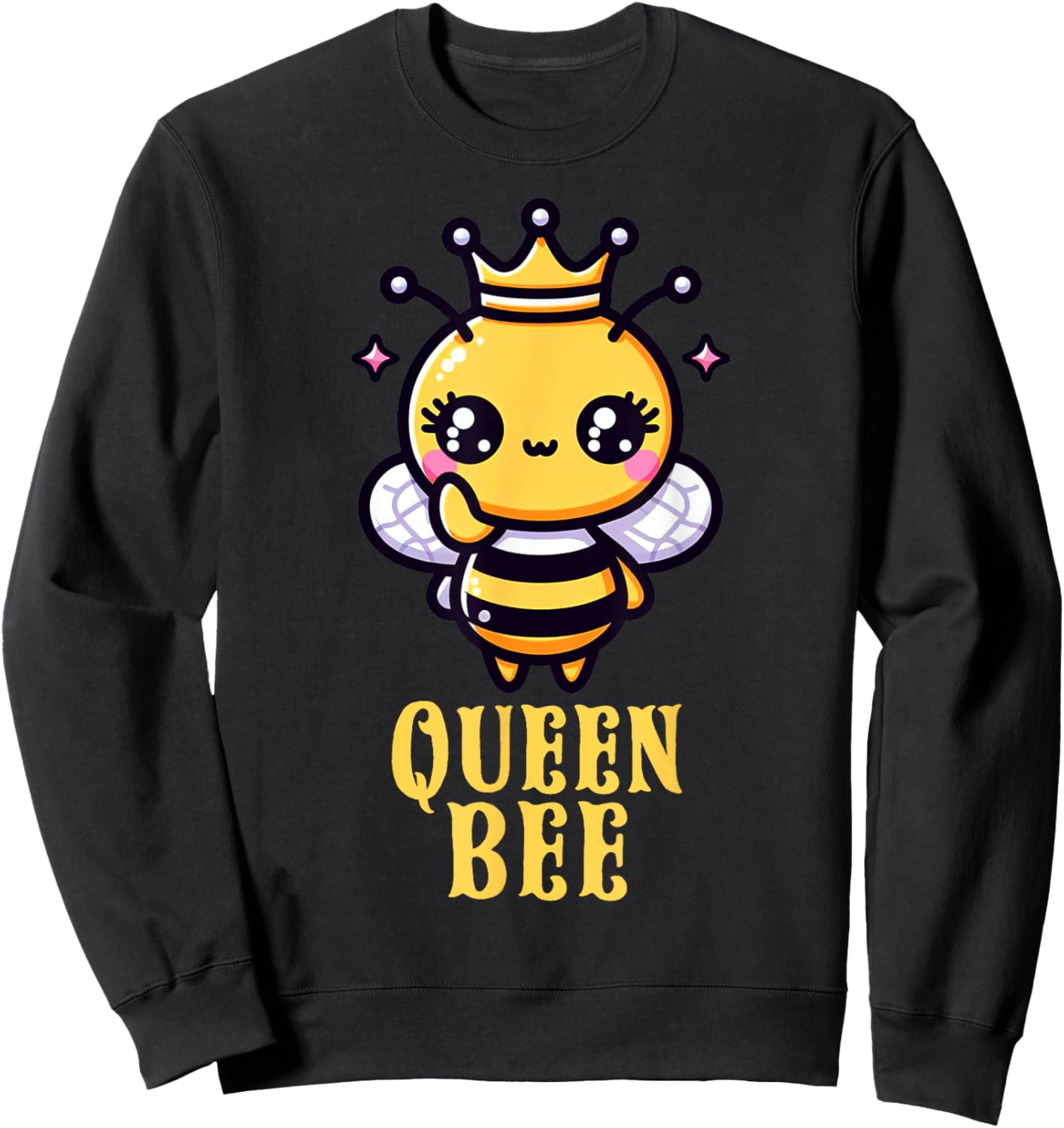 Queen Bee Crown Women Men Girls Honey Hive Bee Keeper Bee Sweatshirt - Sweatshirt | Black