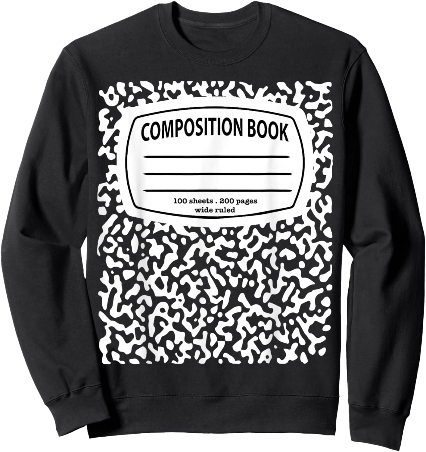 Composition Notebook Costume - Matching Group Halloween Sweatshirt - Sweatshirt | Black