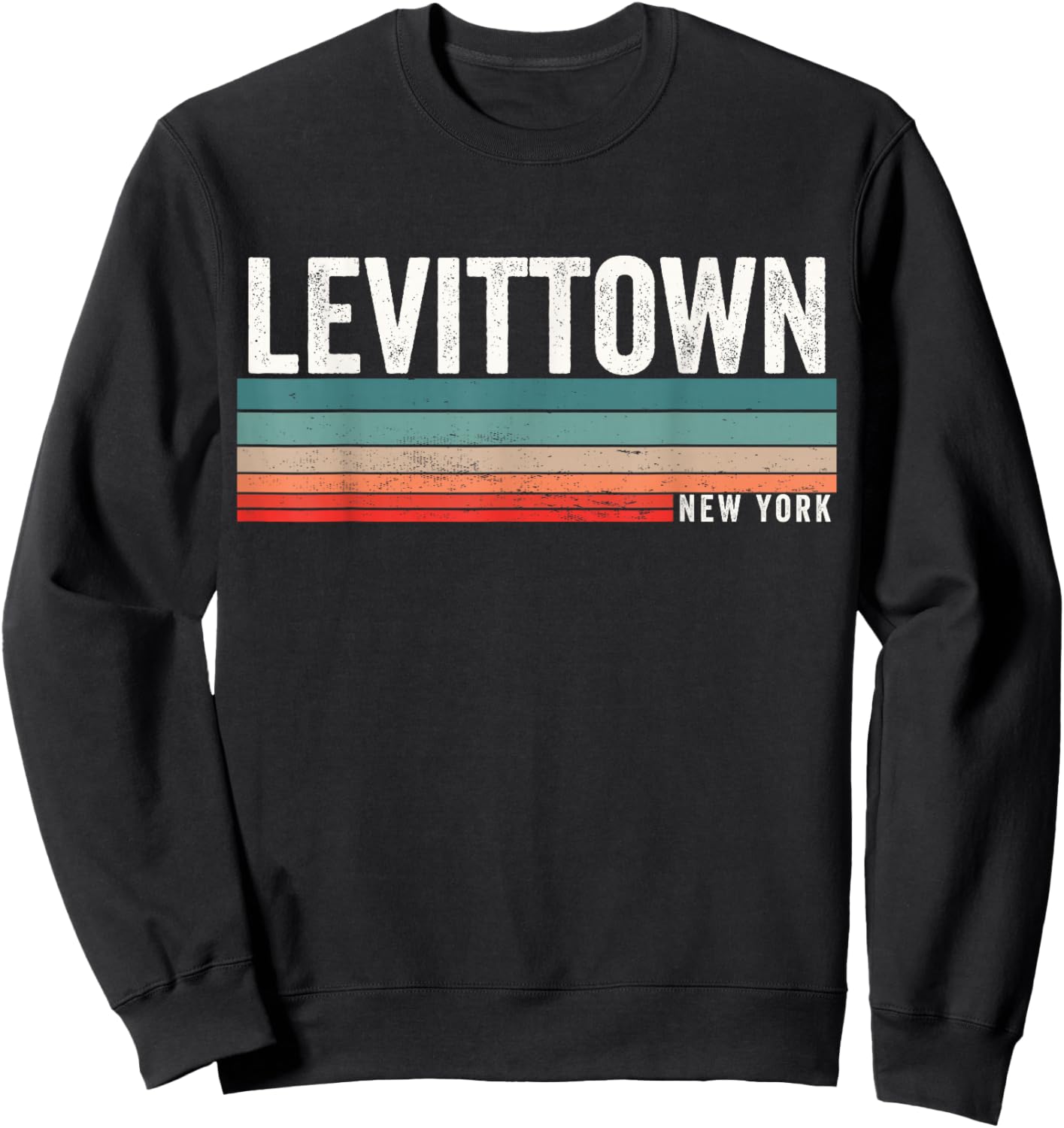 Levittown New York Retro Sunset, Levittown NY, Levittown Sweatshirt - Sweatshirt | Black