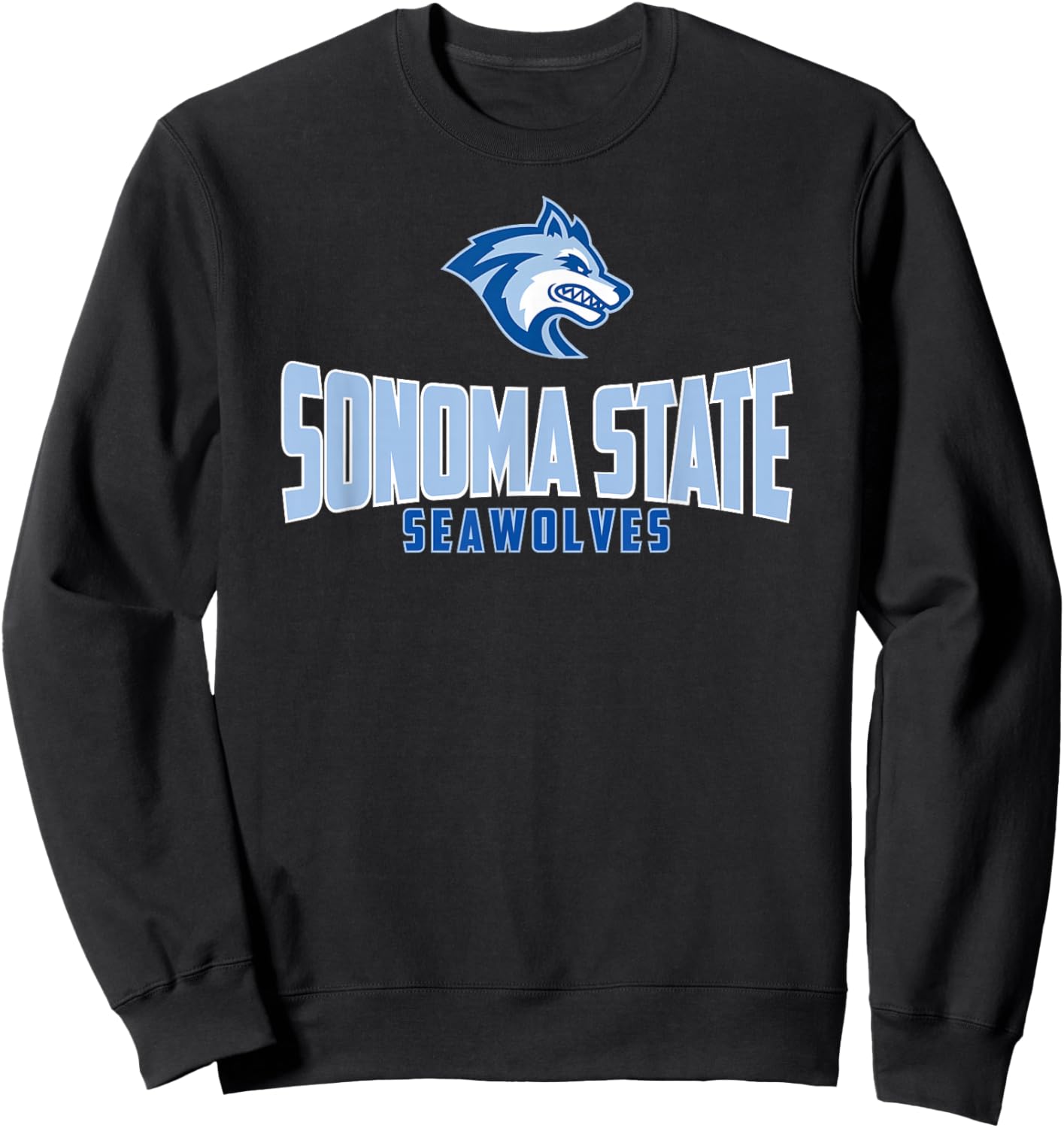 Sonoma State University Seawolves Stacked Seawolf Logo Sweatshirt - Sweatshirt | Black