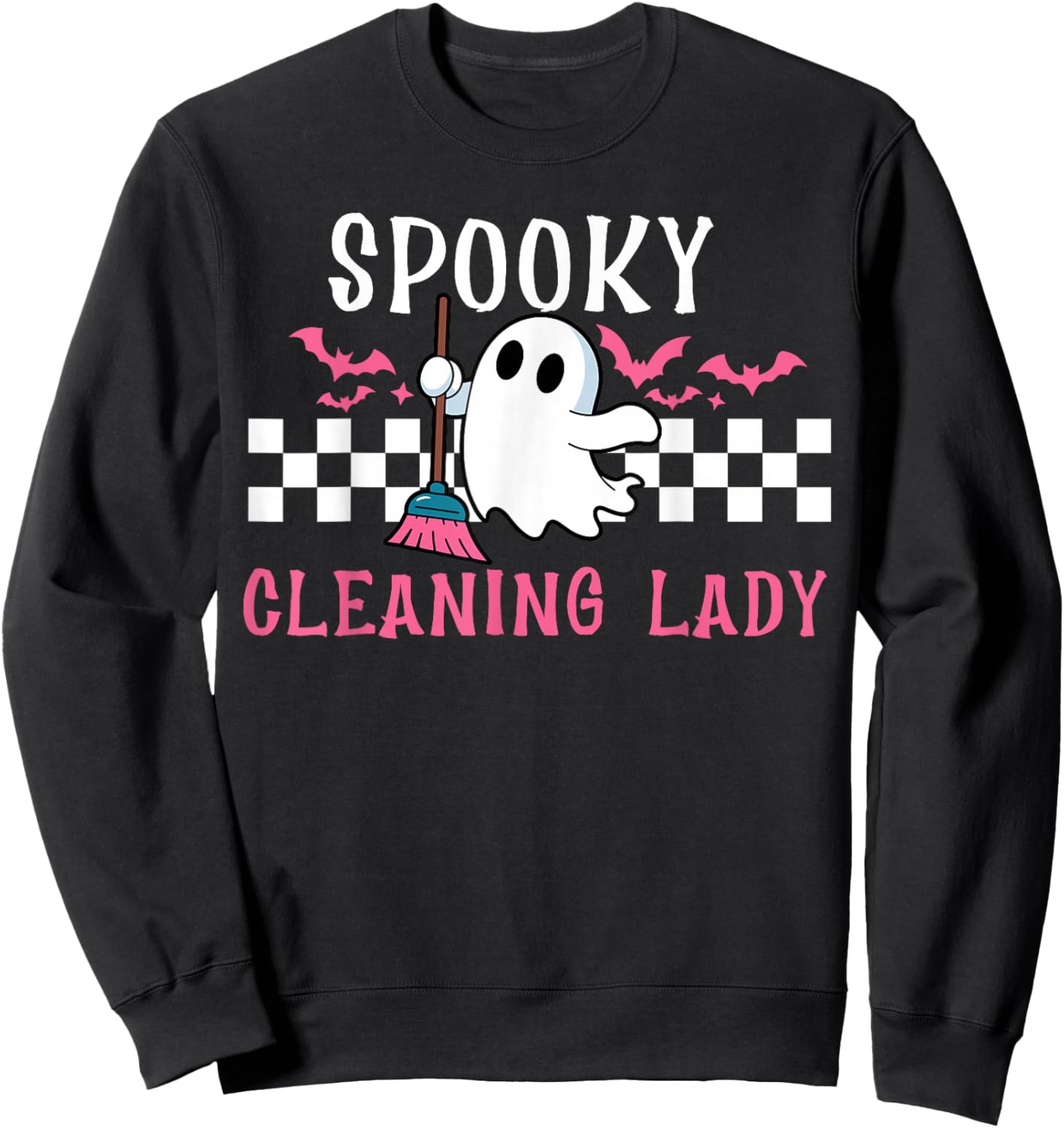 Spooky Cleaning Lady Halloween Housekeeping Cleaner Sweatshirt - Sweatshirt | Black