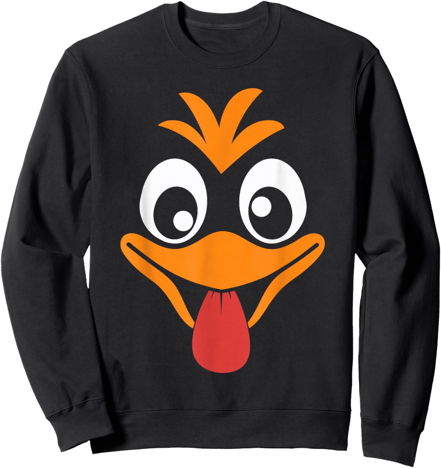 Funny Silly Turkey Face Happy Turkey Day Thanksgiving Sweatshirt - Sweatshirt | Black