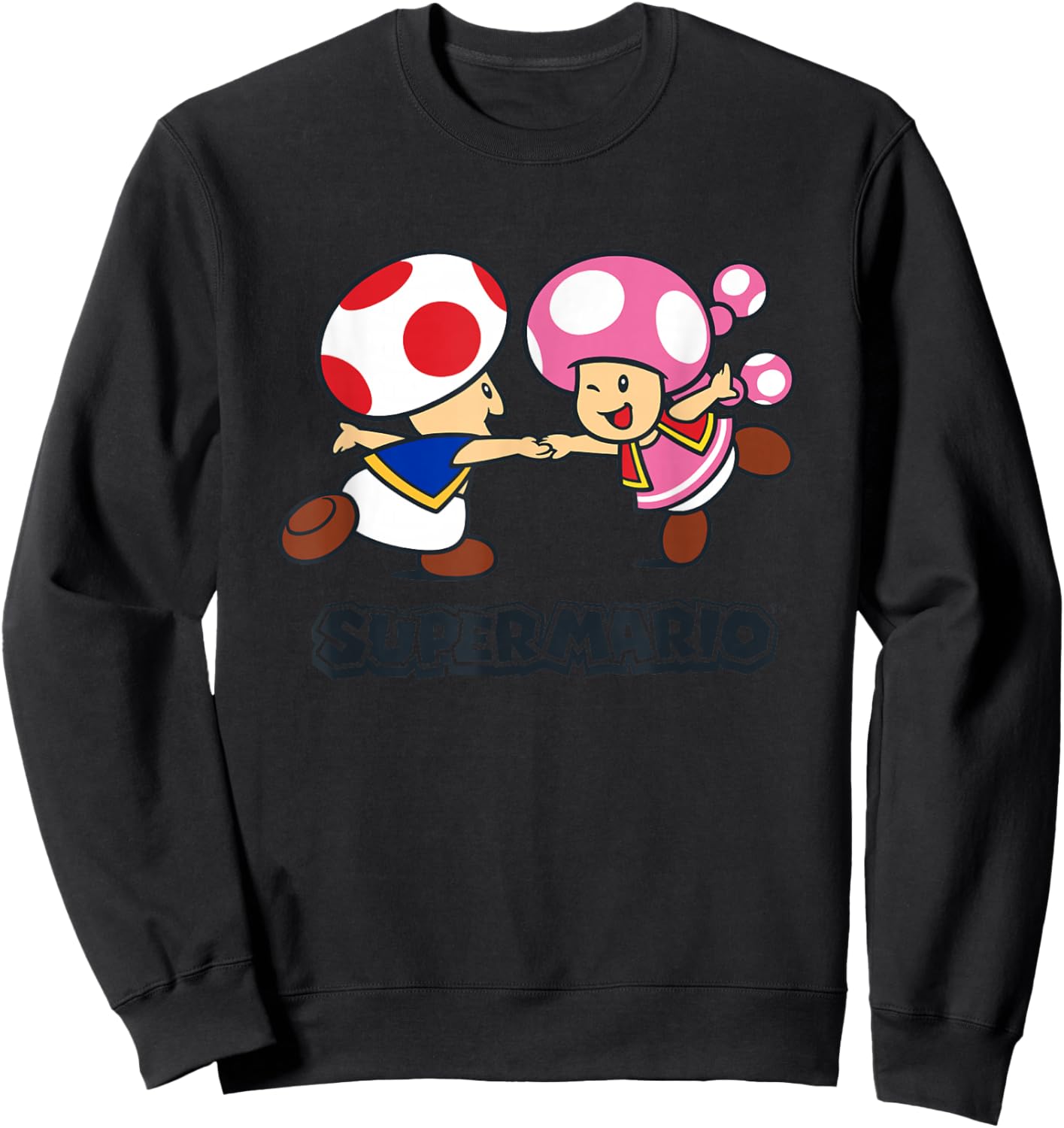 Super Mario Bros Happy Toads Classic Nintendo Duo Sweatshirt - Sweatshirt | Black