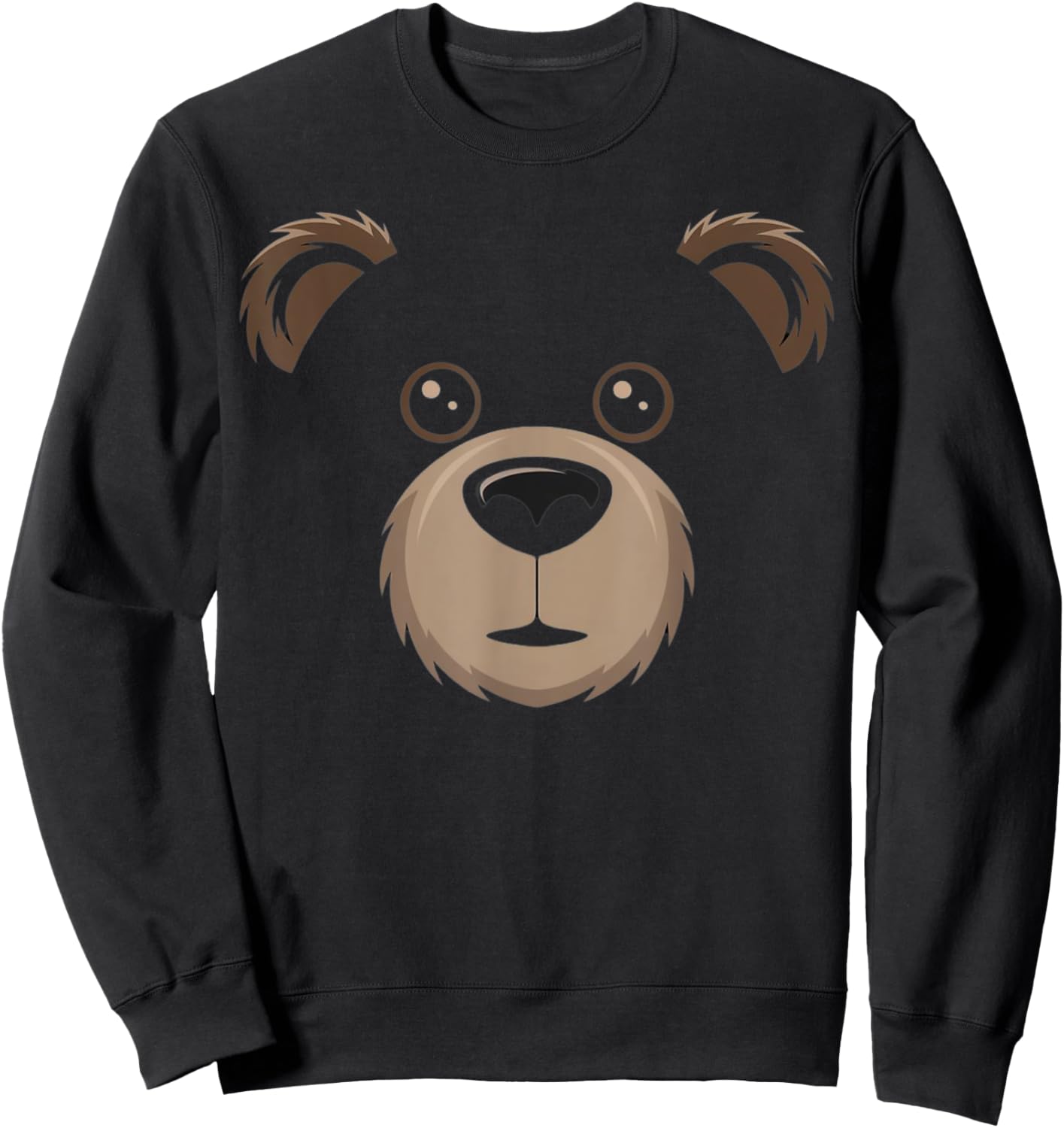 Bear Face Halloween Costume Brown Bear Animal Kids Sweatshirt - Sweatshirt | Black