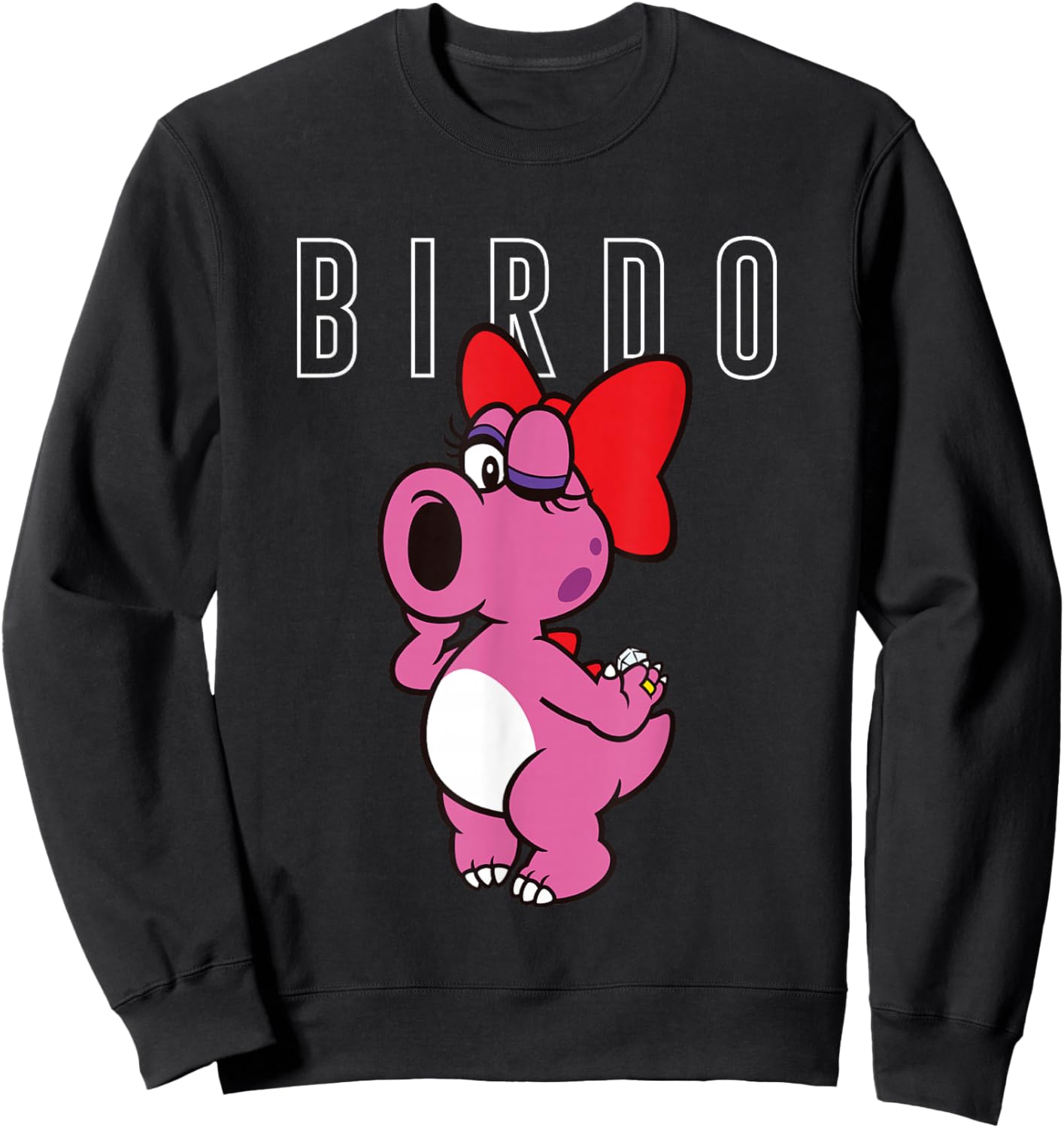 Super Mario Bros Birdo Big Pink Portrait Simple Text Sweatshirt - Sweatshirt | Black