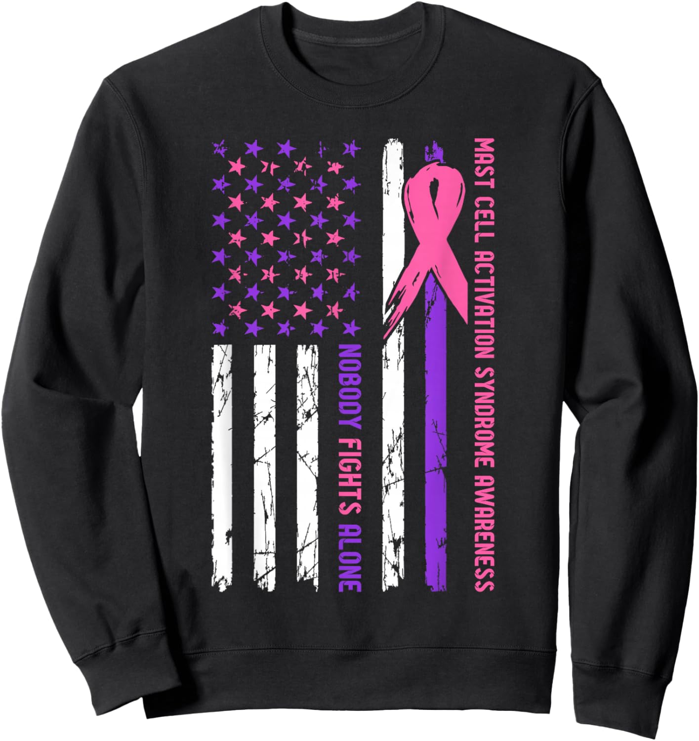 Mast Cell Activation Syndrome Awareness Nobody Fights Alone Sweatshirt - Sweatshirt | Black