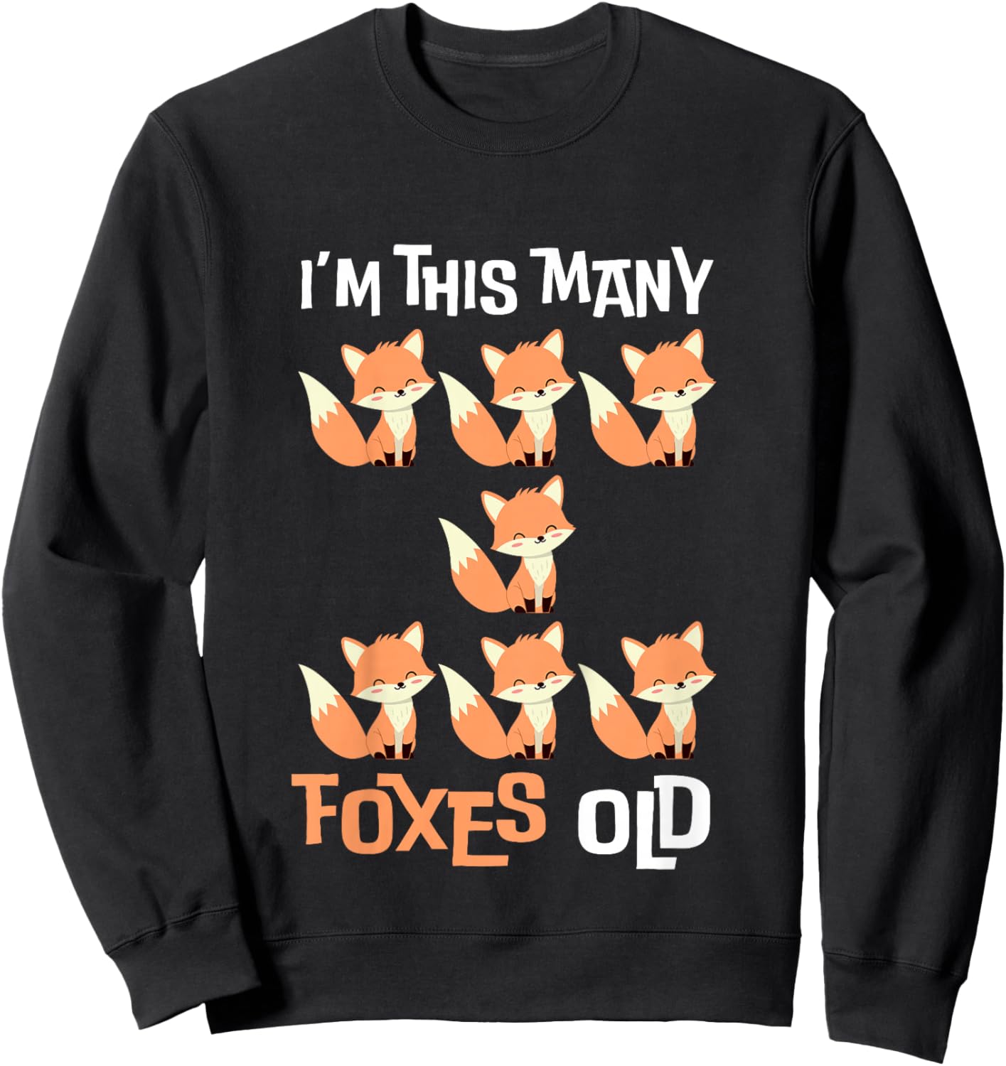 Kids I'm This Many Foxes Old - Fox 7th Birthday 7 Years Old Bday Sweatshirt - Sweatshirt | Black