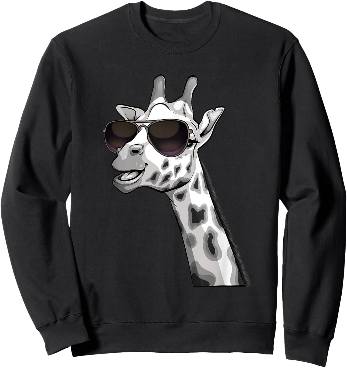 Best Giraffe Art Women Adult Giraffe Print Giraffe Sweatshirt - Sweatshirt | Black