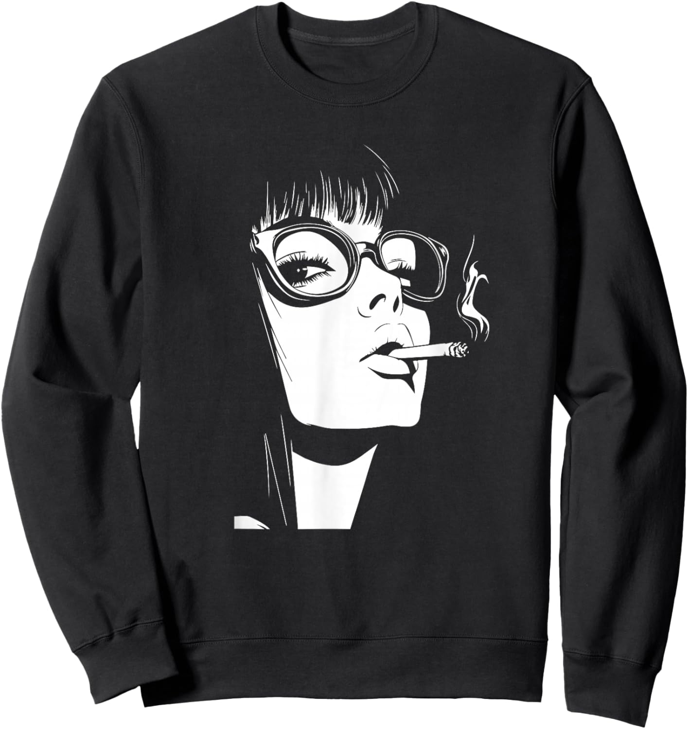 Anime Girl Aesthetic Waifu Japanese Sweatshirt - Sweatshirt | Black