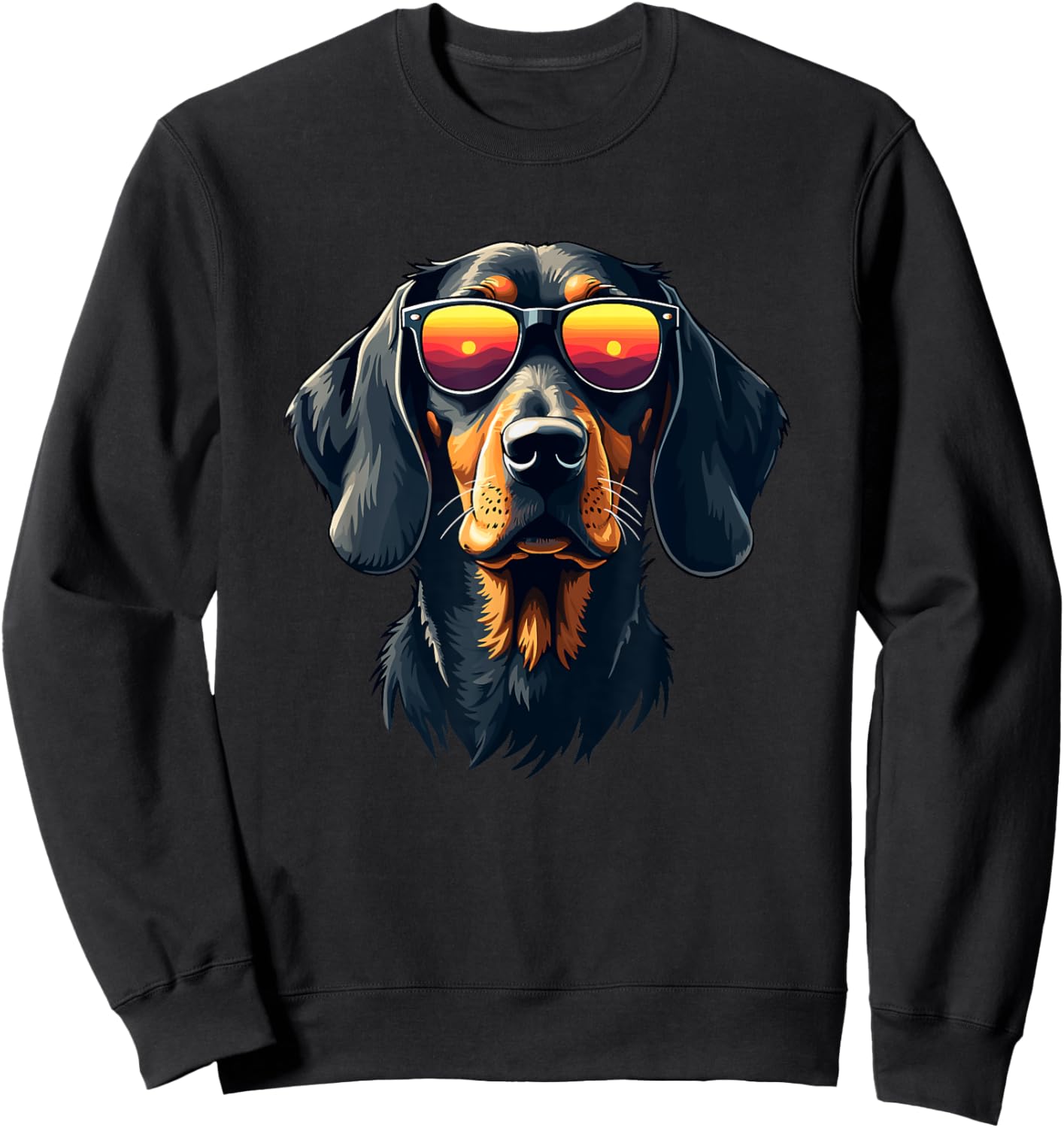 Retro Sunglasses Coonhound Coon Dog Sweatshirt - Sweatshirt | Black