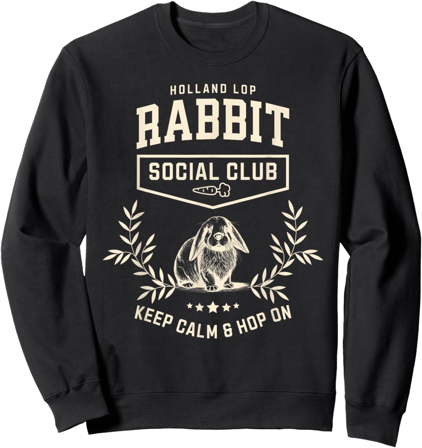 Holland Lop Rabbit Social Club Sweatshirt - Sweatshirt | Black